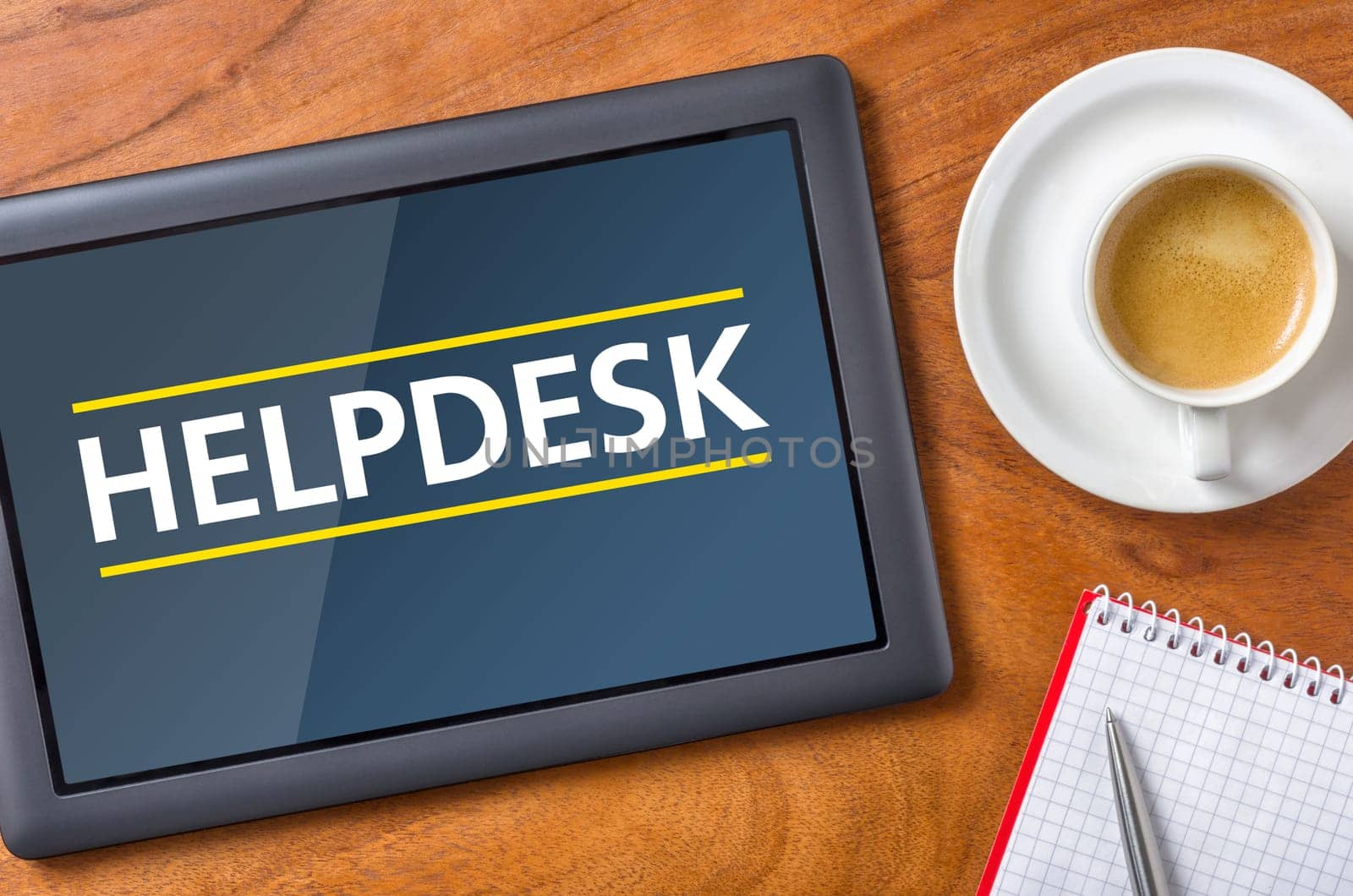 Tablet on desk - Helpdesk