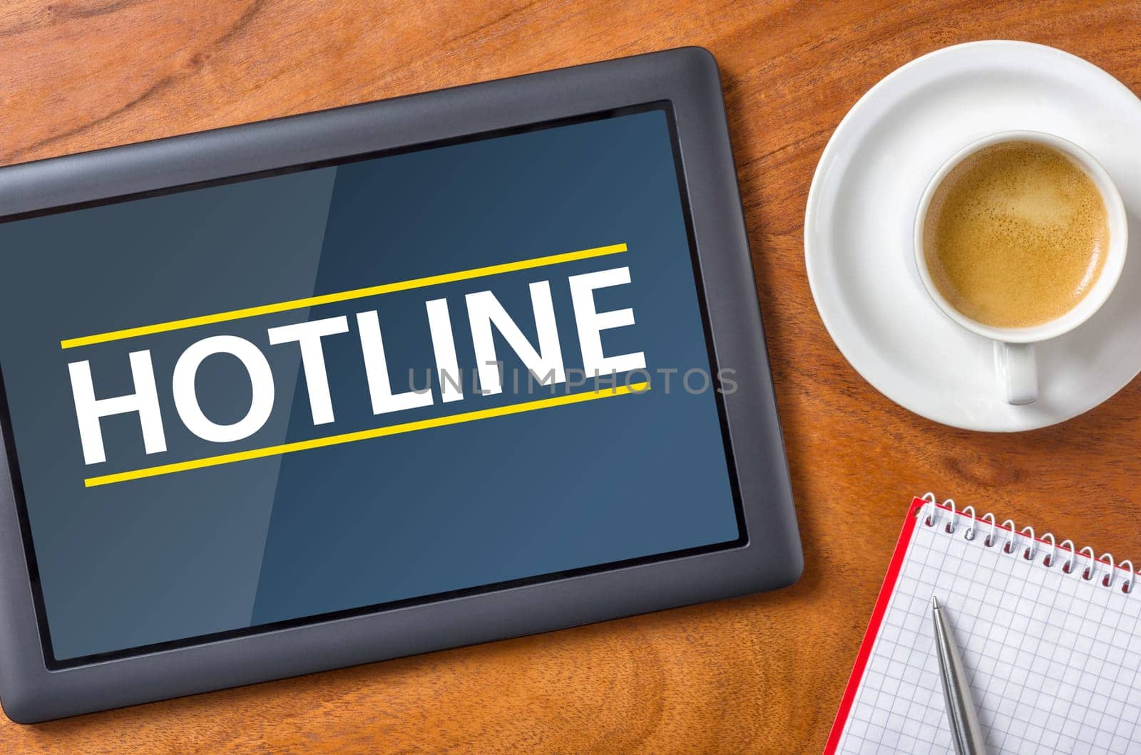 Tablet on desk - Hotline