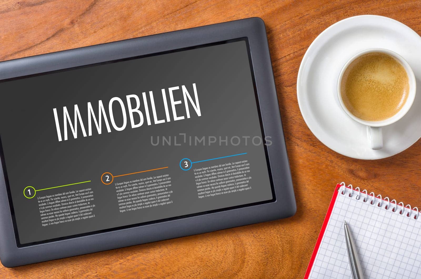 Tablet with the text Real Estate