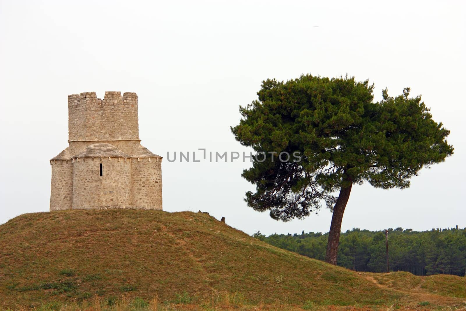 Church of St. Nicholas is a Pre-Romanesque style Roman Catholic church built in form of a fortress from the beginning of the 12th century, Nin, Croatia