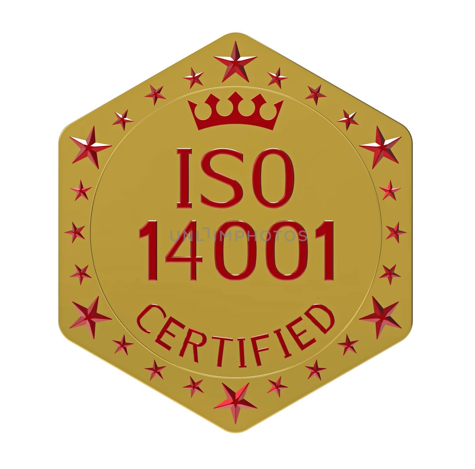 ISO 14001 standard, environmental management system, 3D render, isolated on white