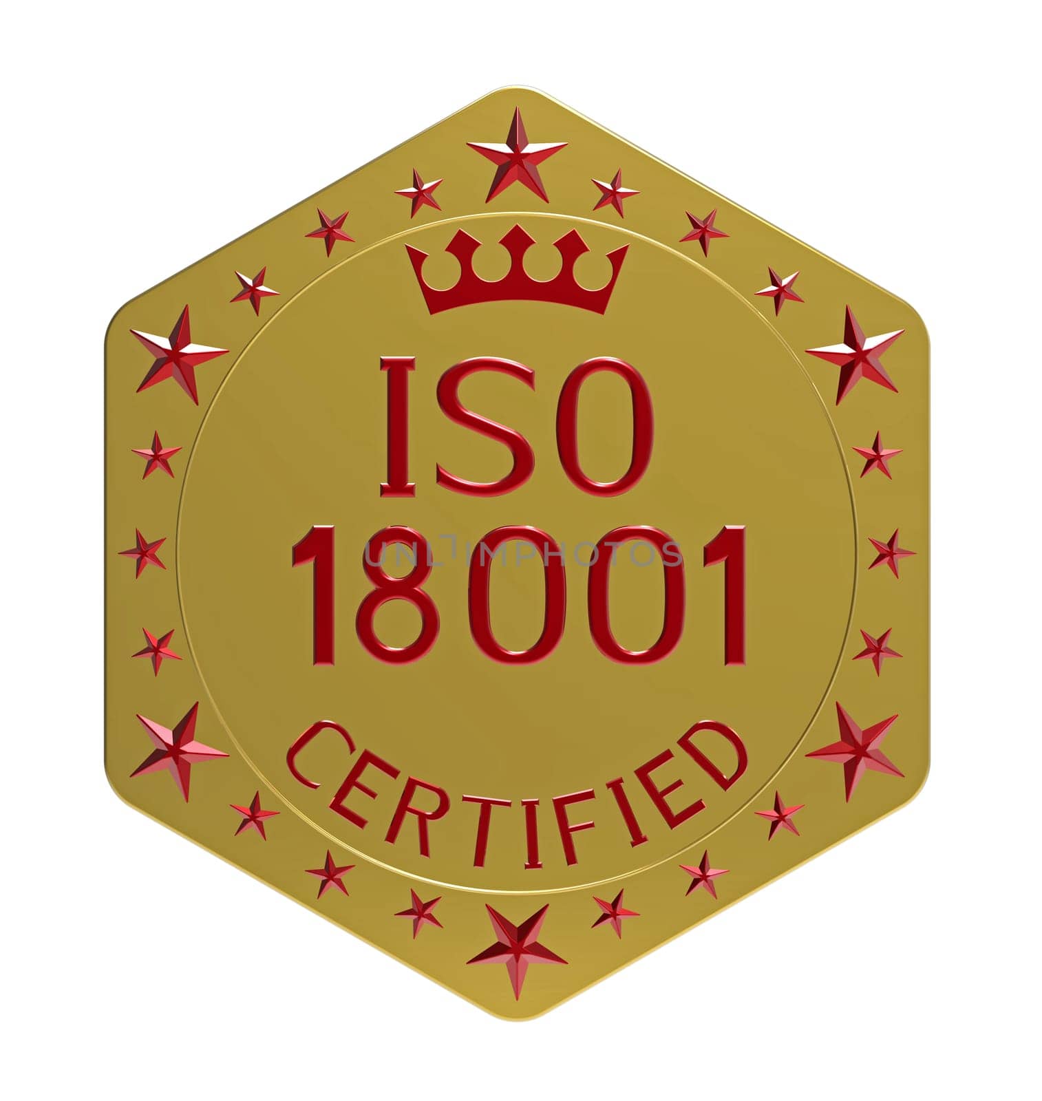ISO 18001 standard, occupational health and safety management system, 3D render, isolated on white
