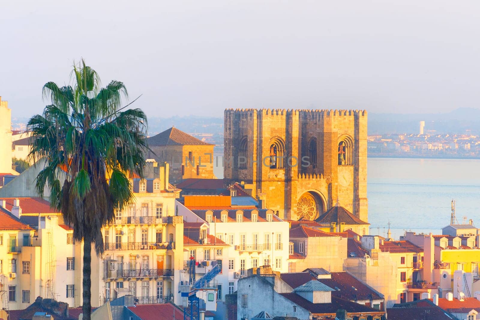 Lisbon Cathedral at Old Town of Lisbon at sunset. Portgual