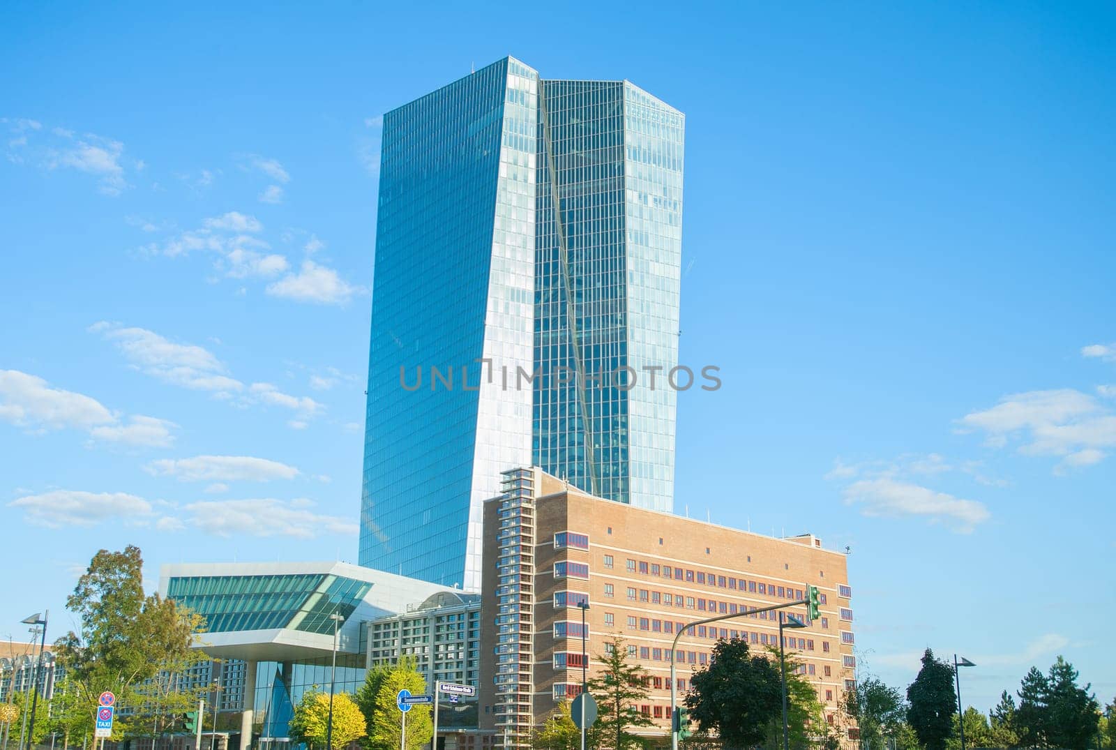 Vew of European Central Bank building. Frankfurt, Germany