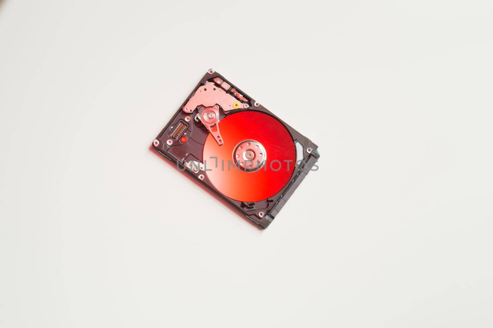 Colorful hdd. open hard disk drive. the concept of data storage. data array. hard drive from the computer. copy space