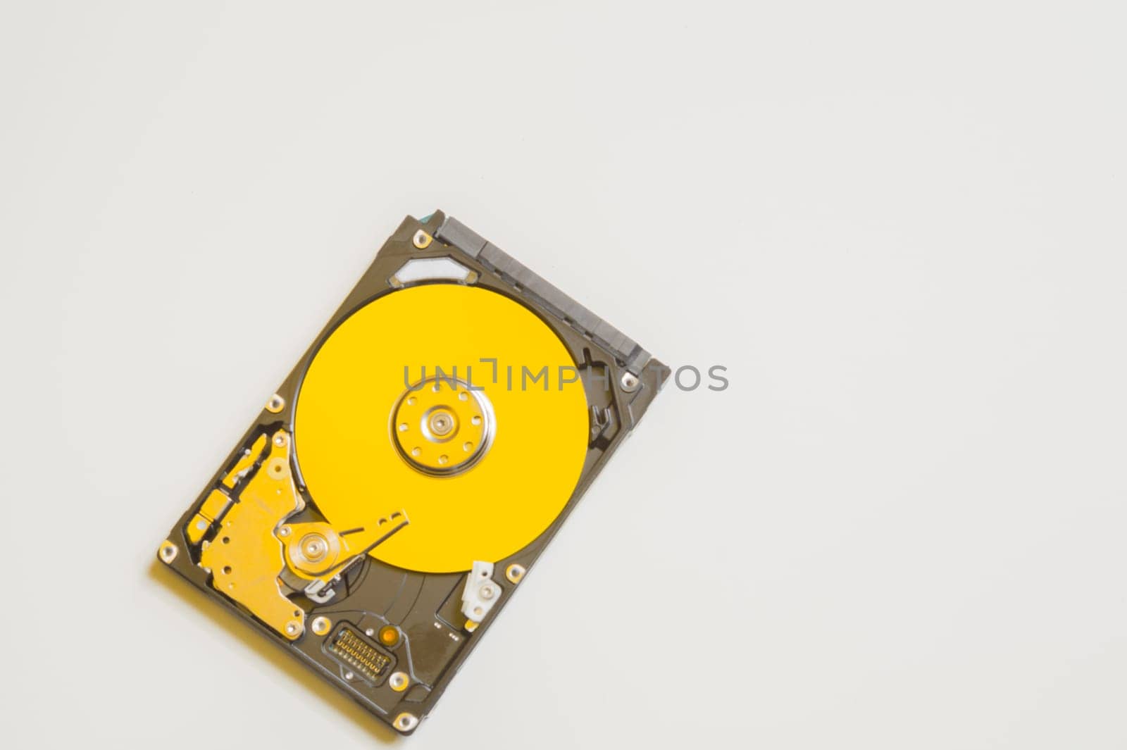 Colorful hdd. open hard disk drive. the concept of data storage. data array. hard drive from the computer. copy space