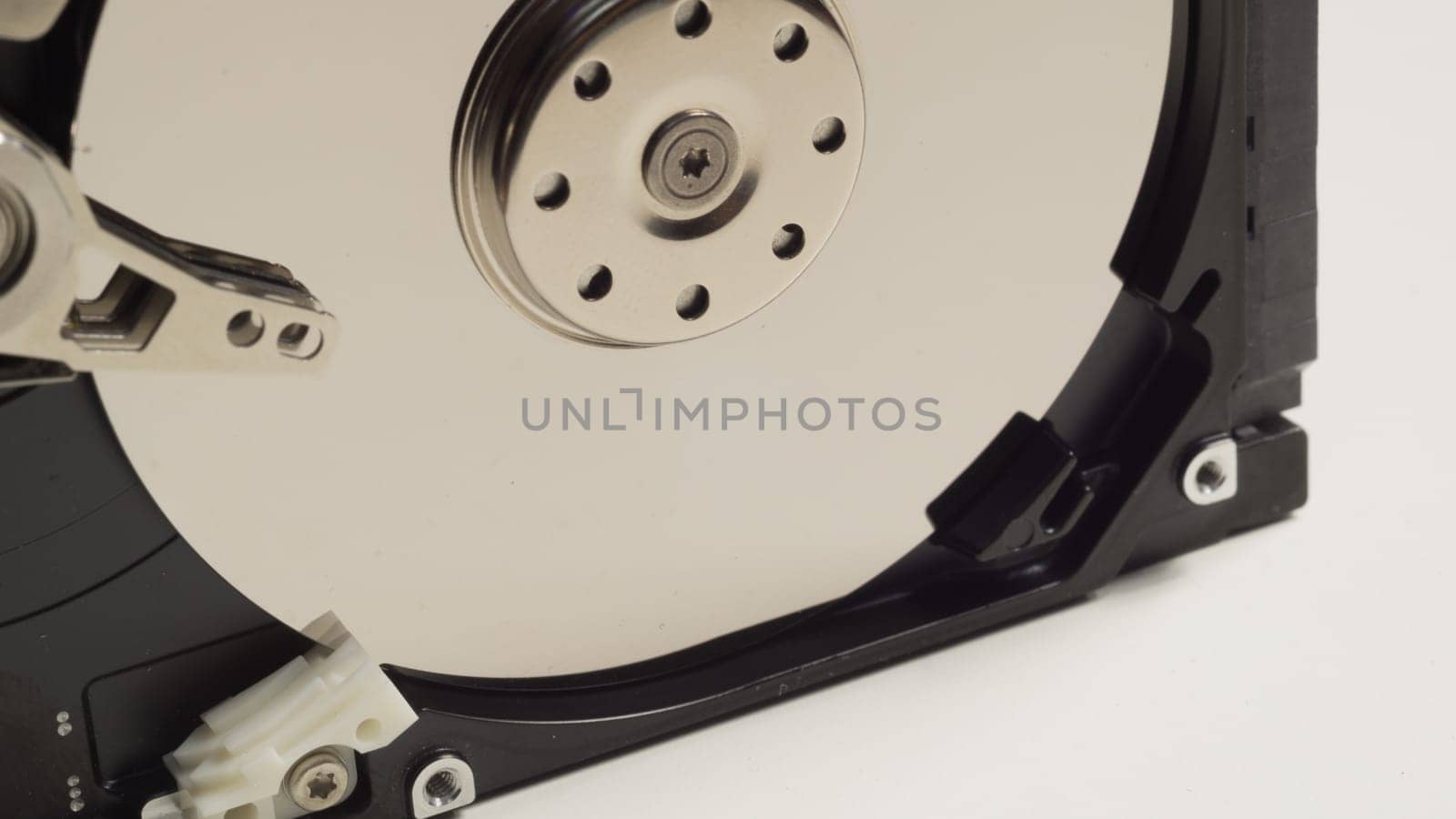 Colorful hdd. open hard disk drive. the concept of data storage. data array. hard drive from the computer