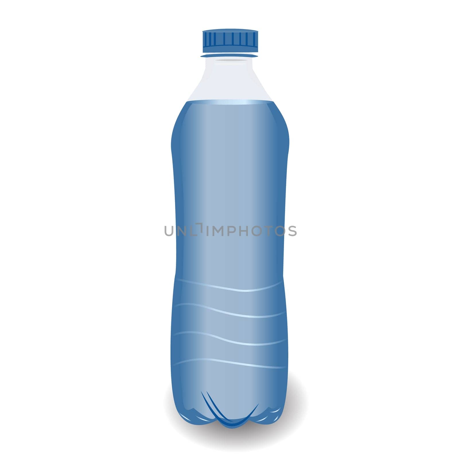 Bottle of pure natural distilled water on a white background vector illustration isolated