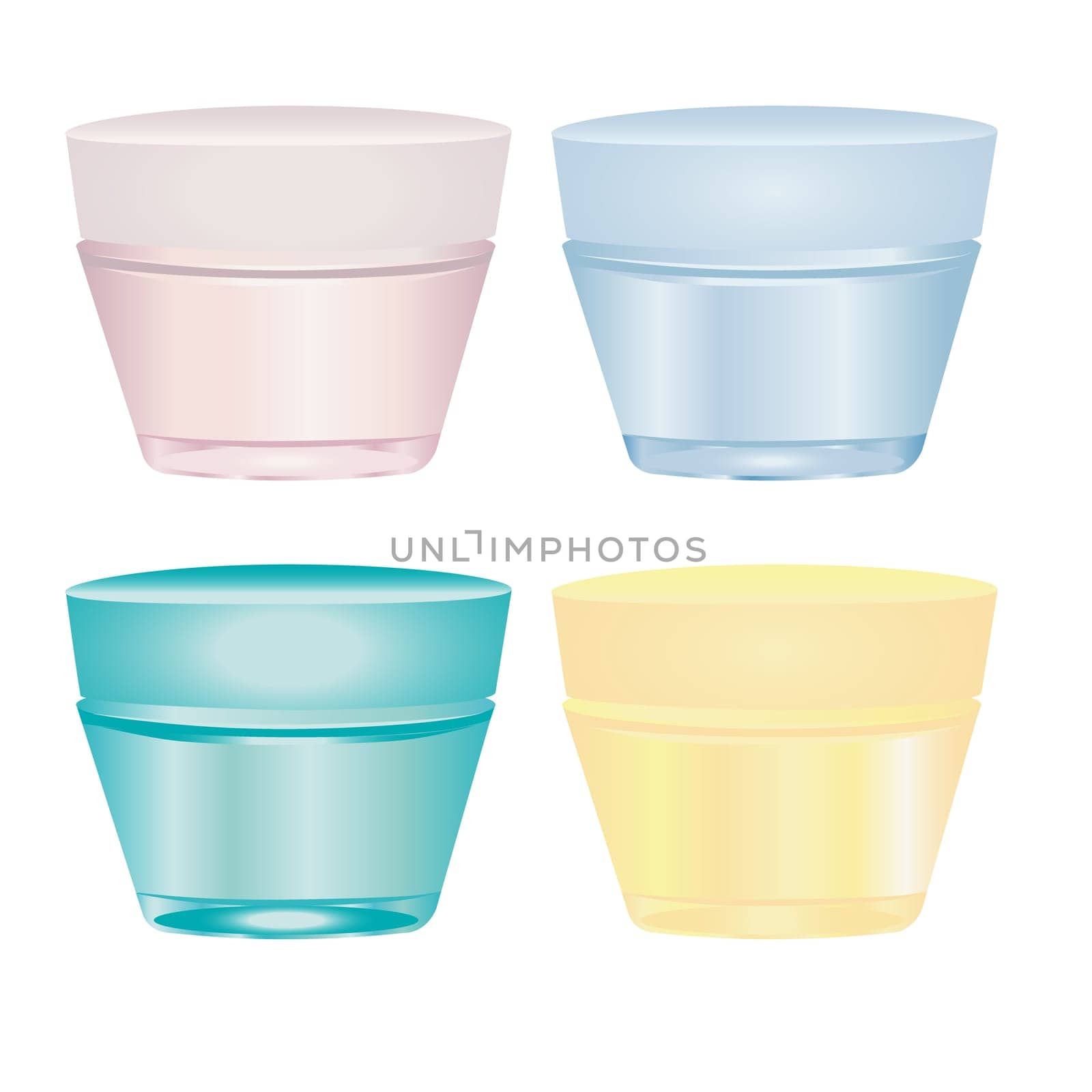 Set of creams of different colors vector illustration isolated