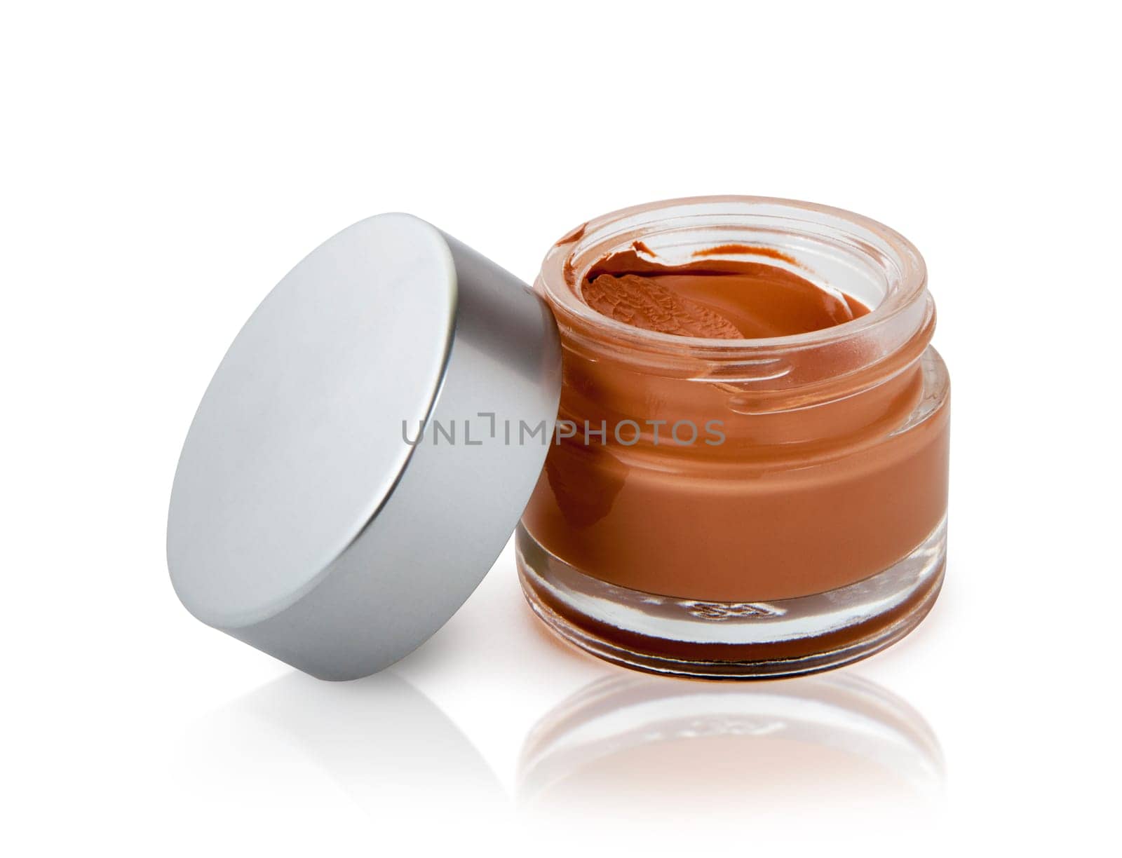 Pink cosmetic cream bottle, spray opened isolated on white background