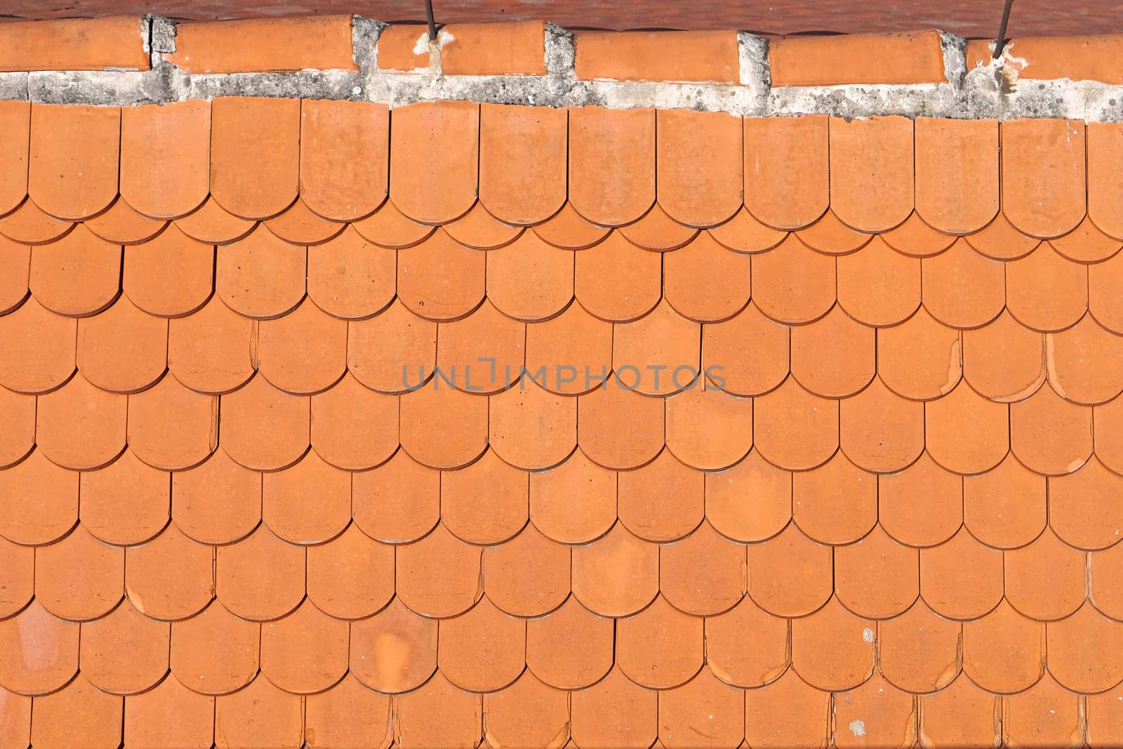 New orange roof tiles background texture