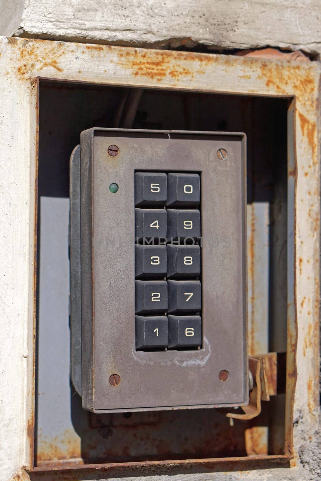 Old security keypad for pin code entrance
