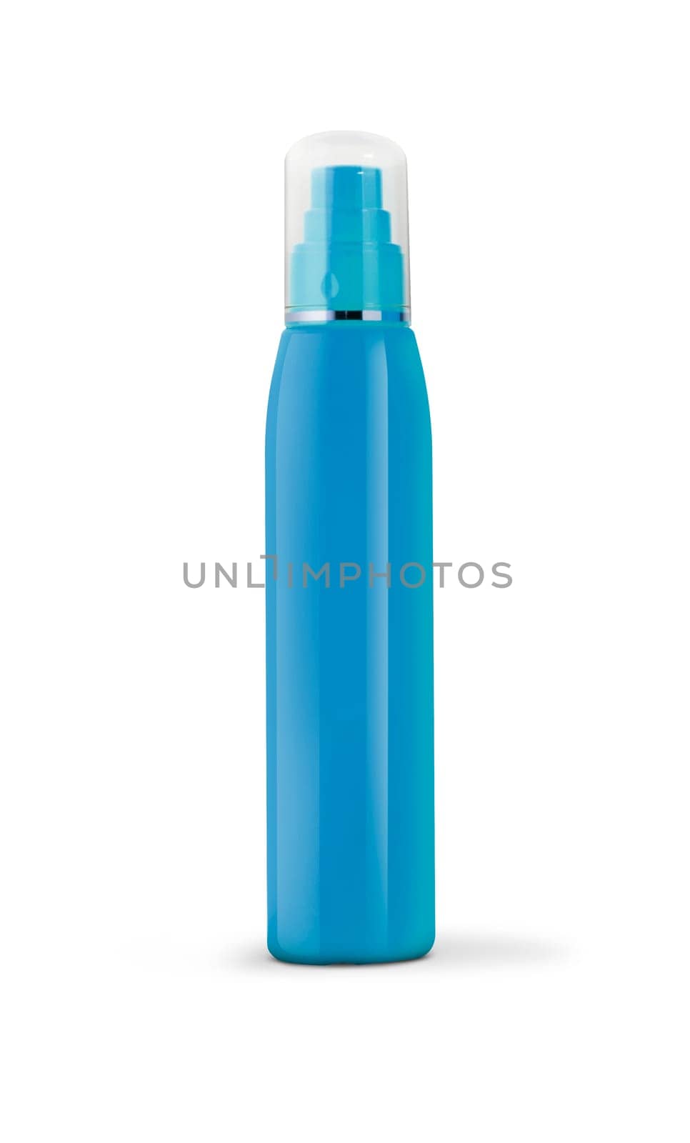 Black cosmetic spray bottles set isolated on white background