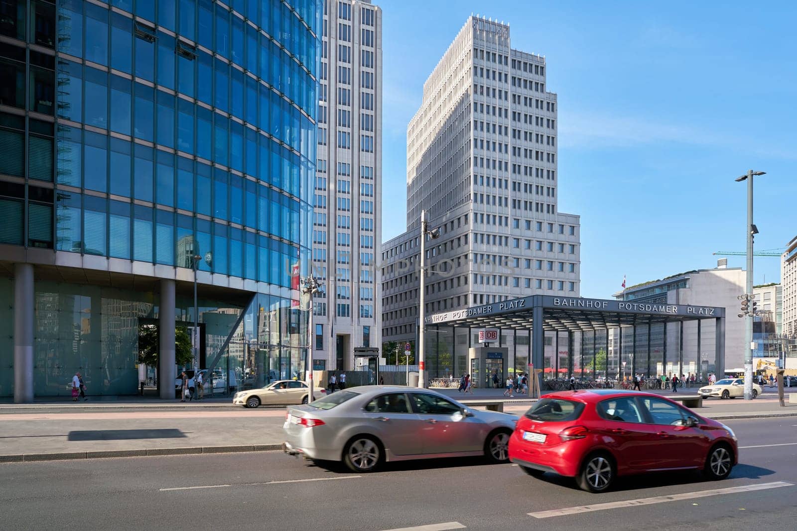 Road traffic at Potsdamer Platz in the center of Berlin