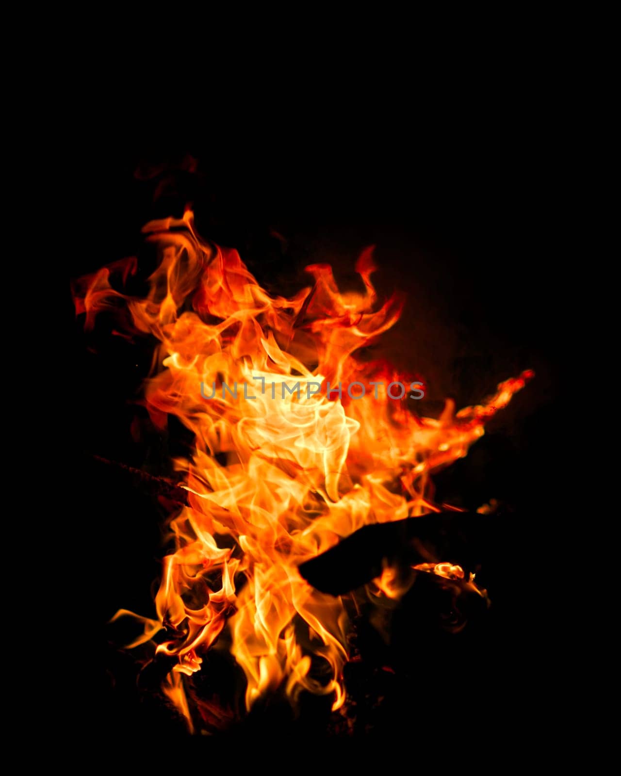 Fire on black background