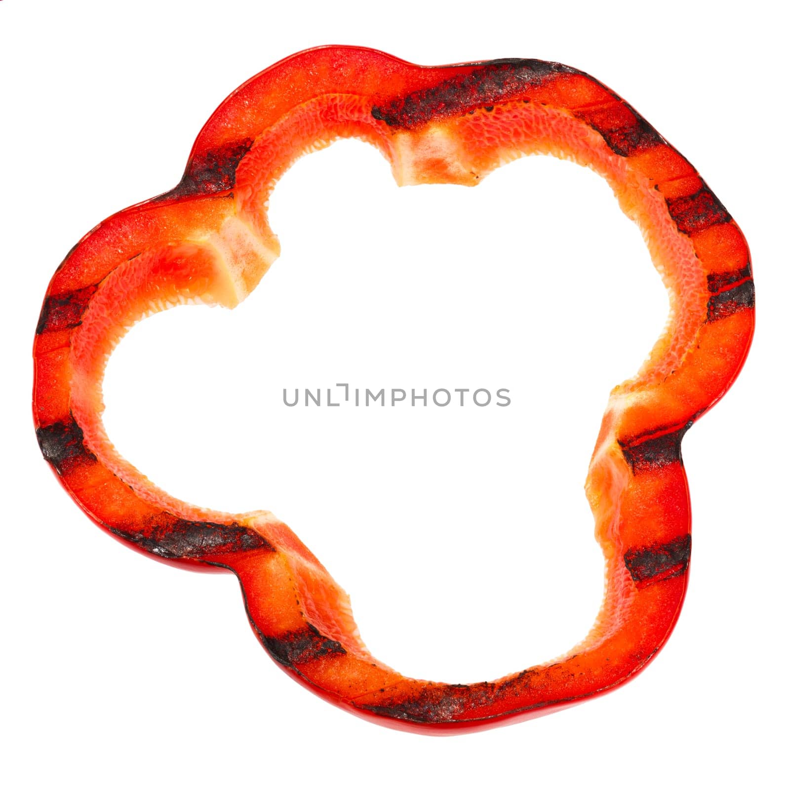 Grilled Paprika or Bell Pepper slice, top view