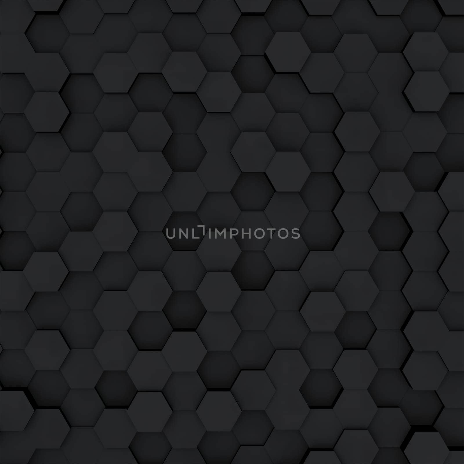 Abstract minimalistic modern technological background with dark gray hexagon cells of honeycombs.