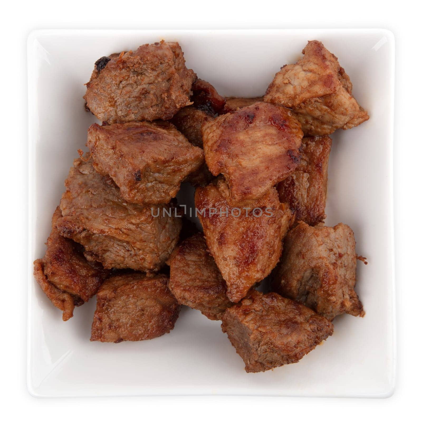 Beef Stew in a bowl isolated in white background