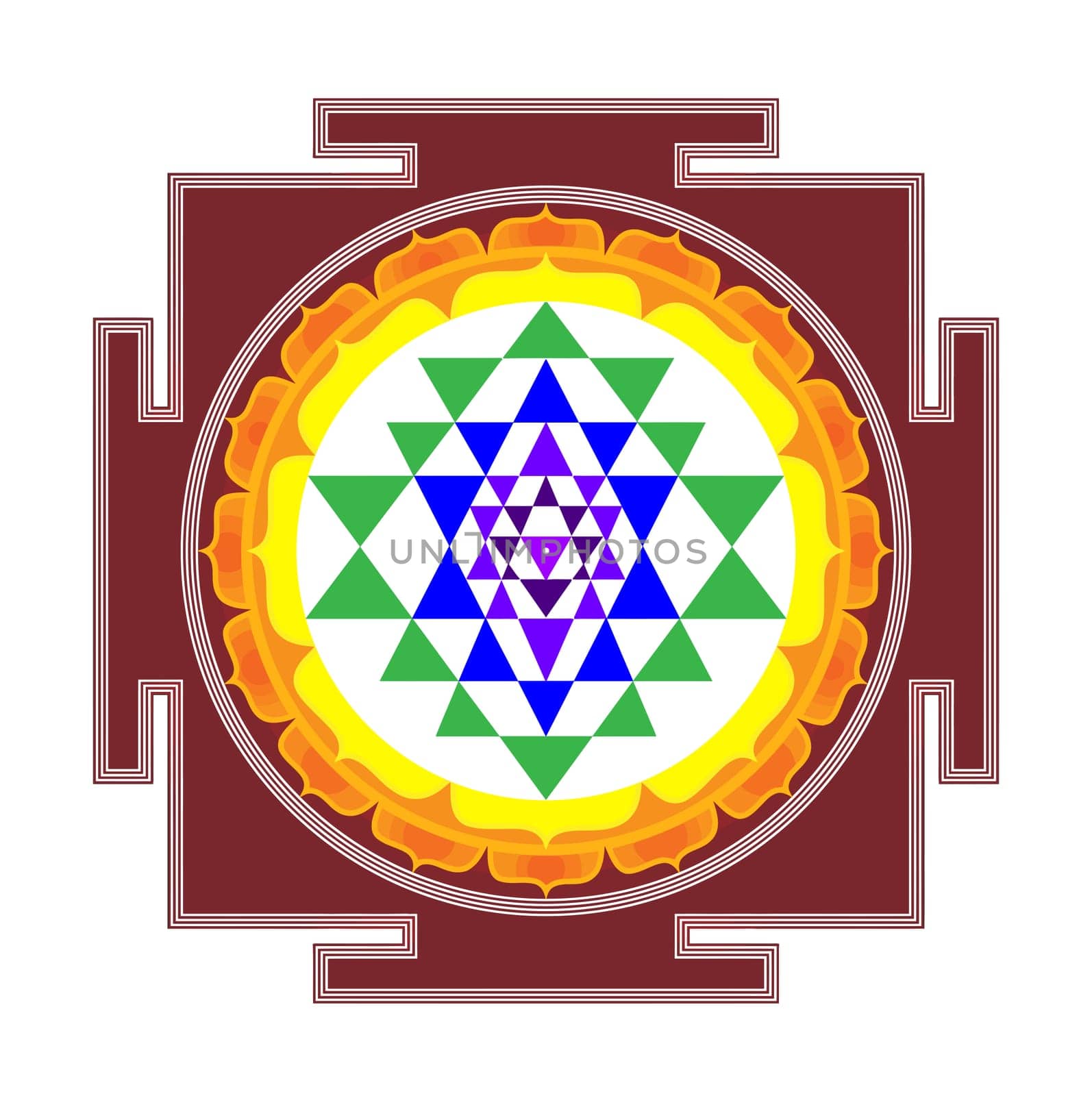 mandala sri yantra chakra tantra spirituality esoteric zen illustration holy geometry