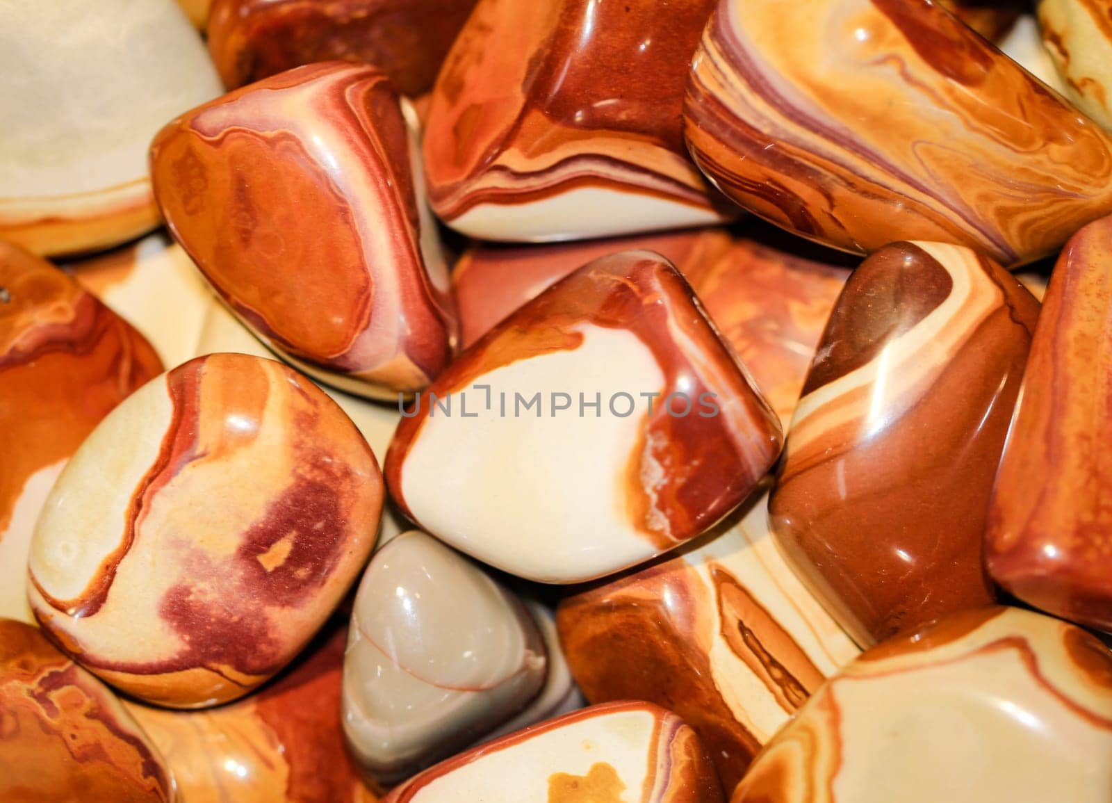 gemstones, shells and semi-precious stones with beautiful colors