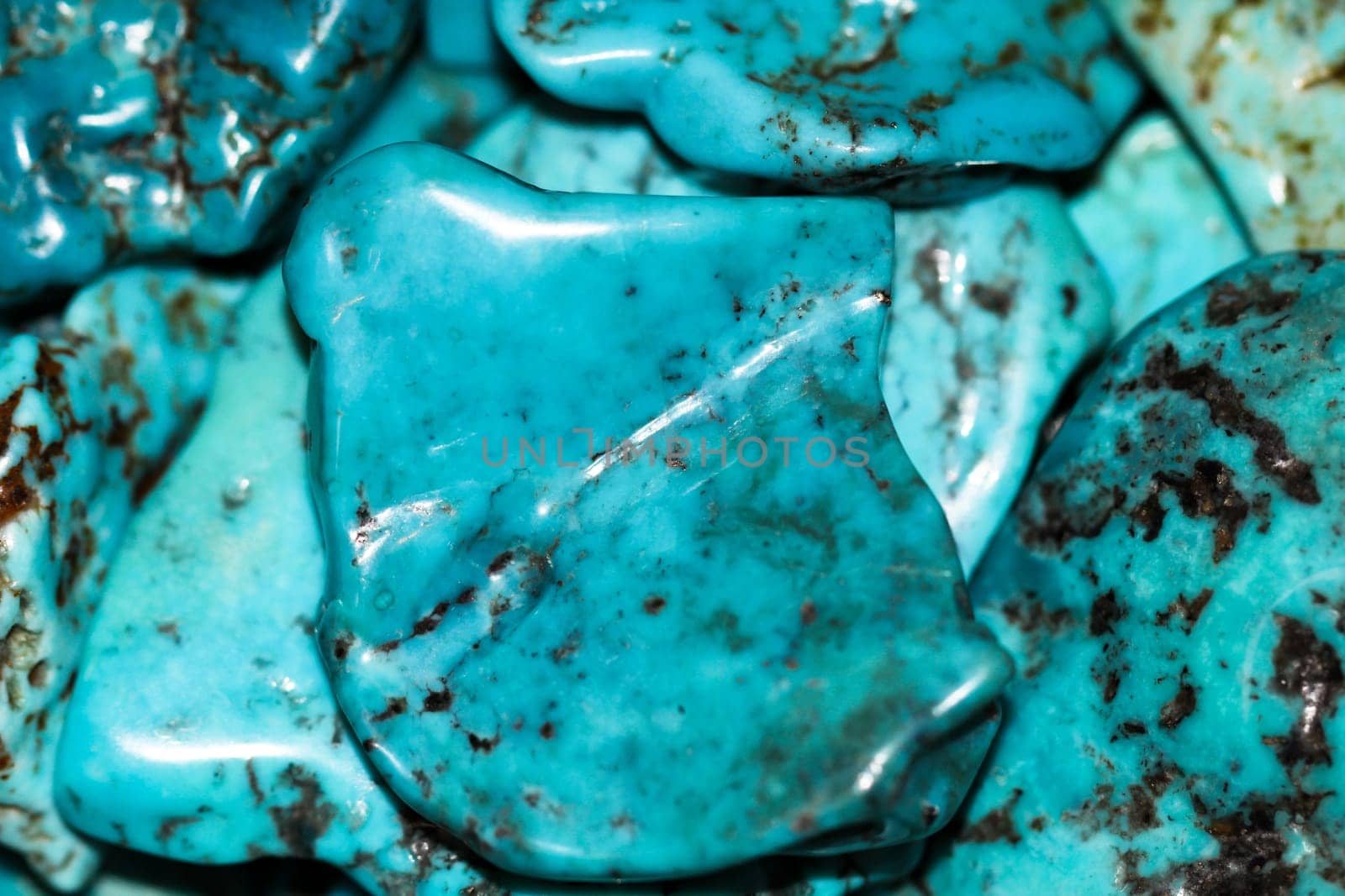 gemstones, shells and semi-precious stones with beautiful colors