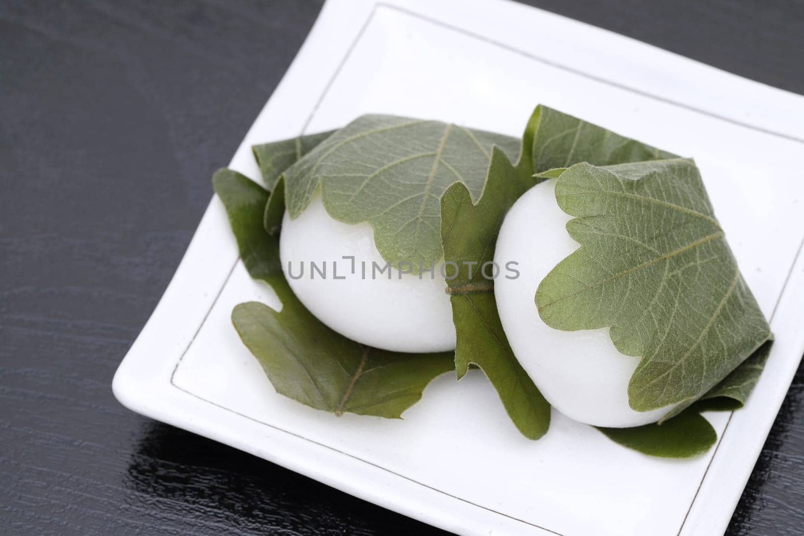 Japanese Kashiwa mochi, traditional sweet for spring season