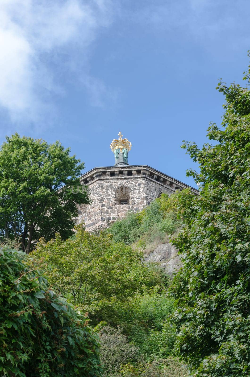 a vgery old castle in Gothenburg on top of the hill