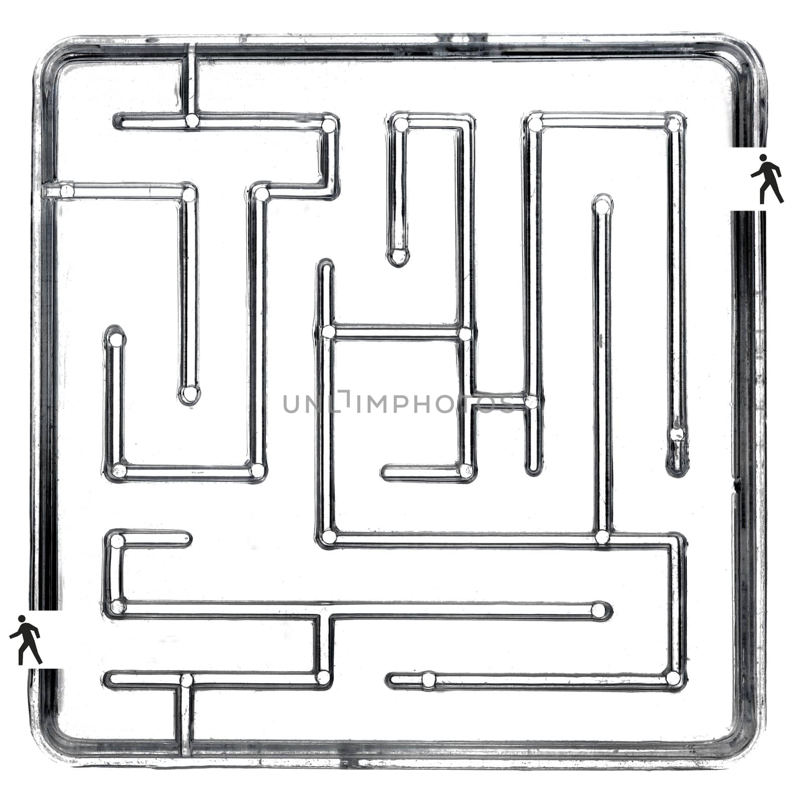 A close up abstract image of a maze