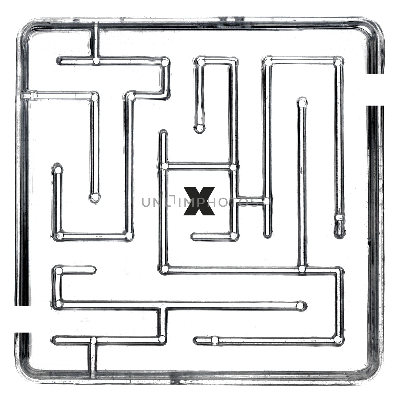 A close up abstract image of a maze