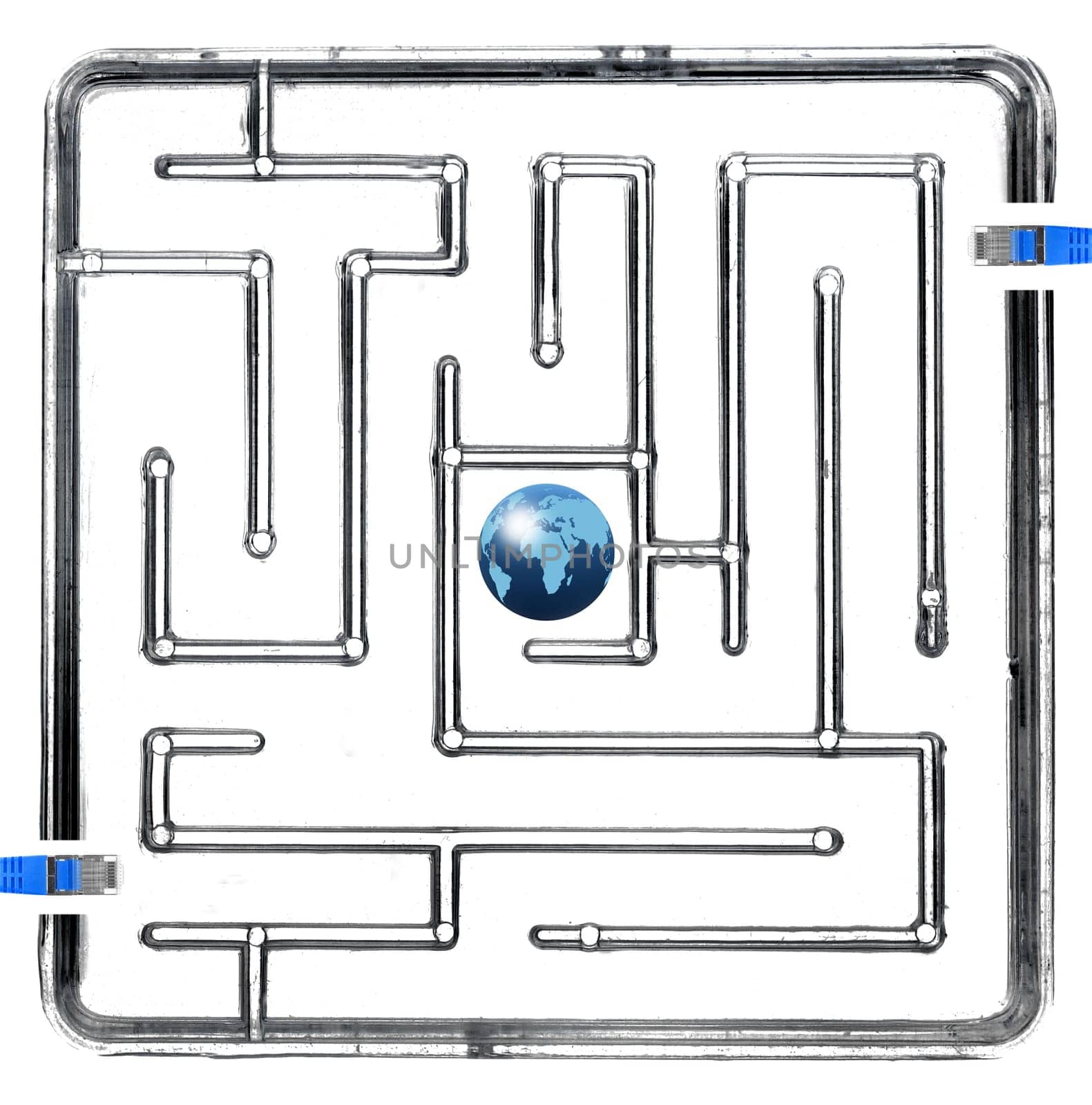 A close up abstract image of a maze