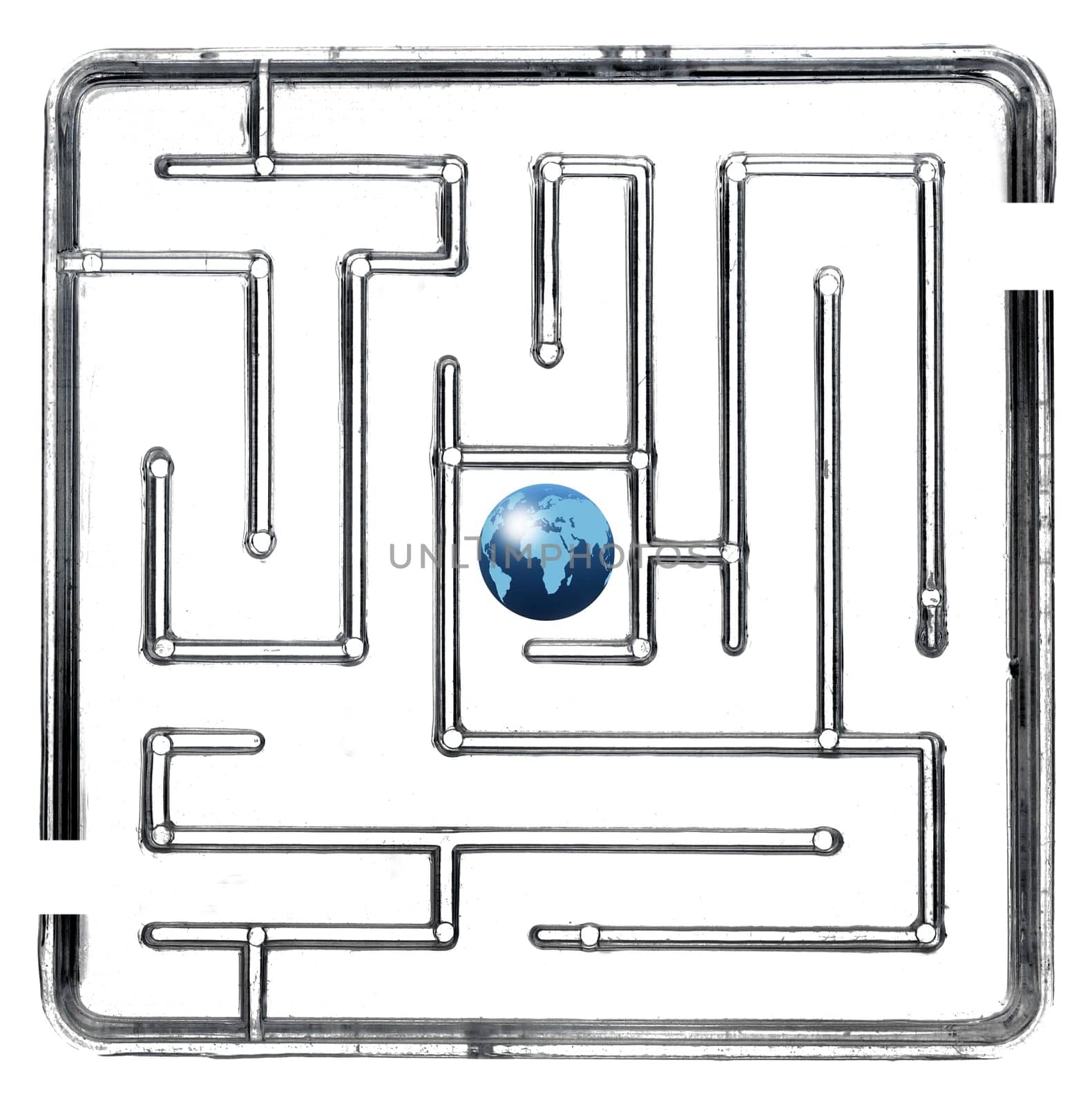 A close up abstract image of a maze