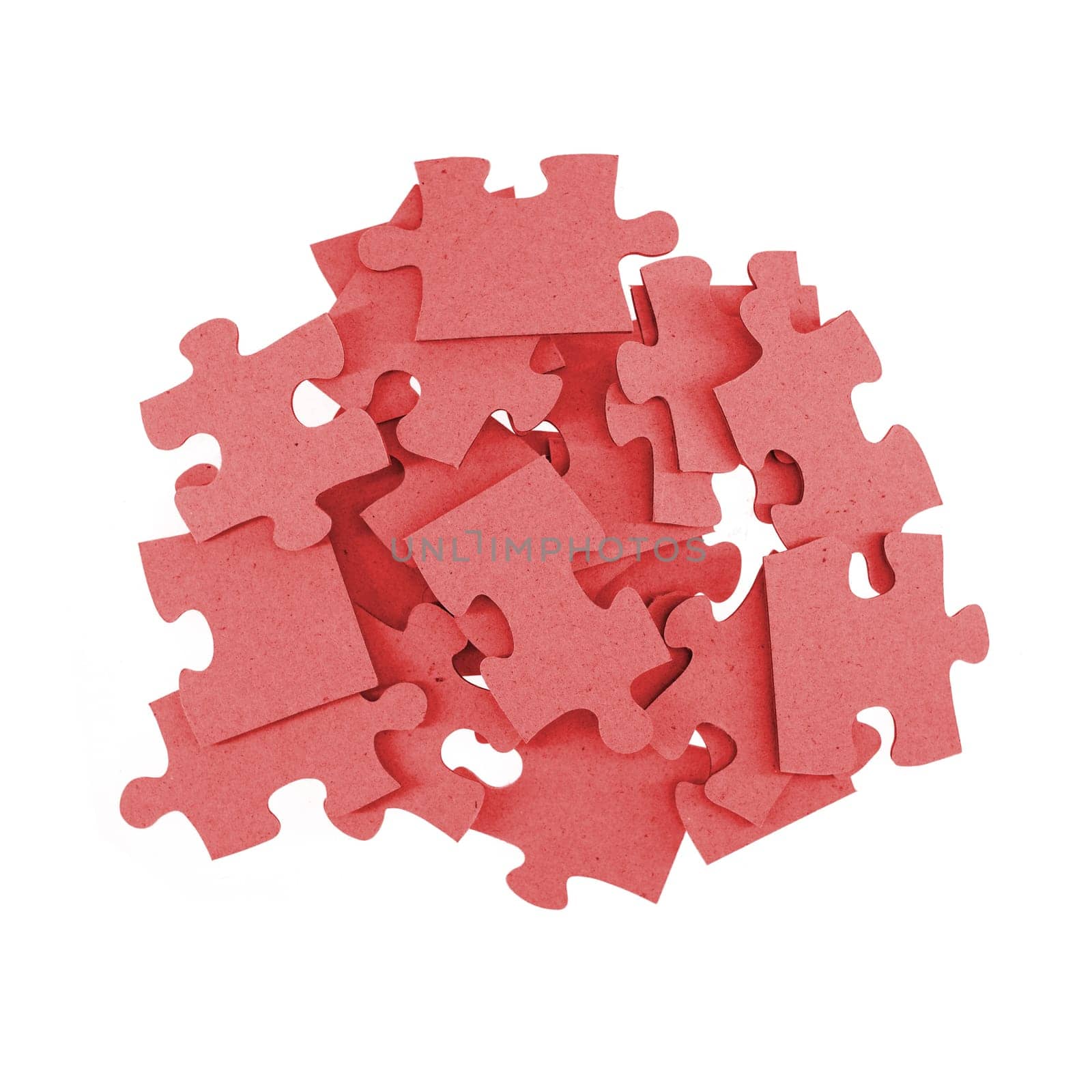 A close up shot of jigsaw pieces