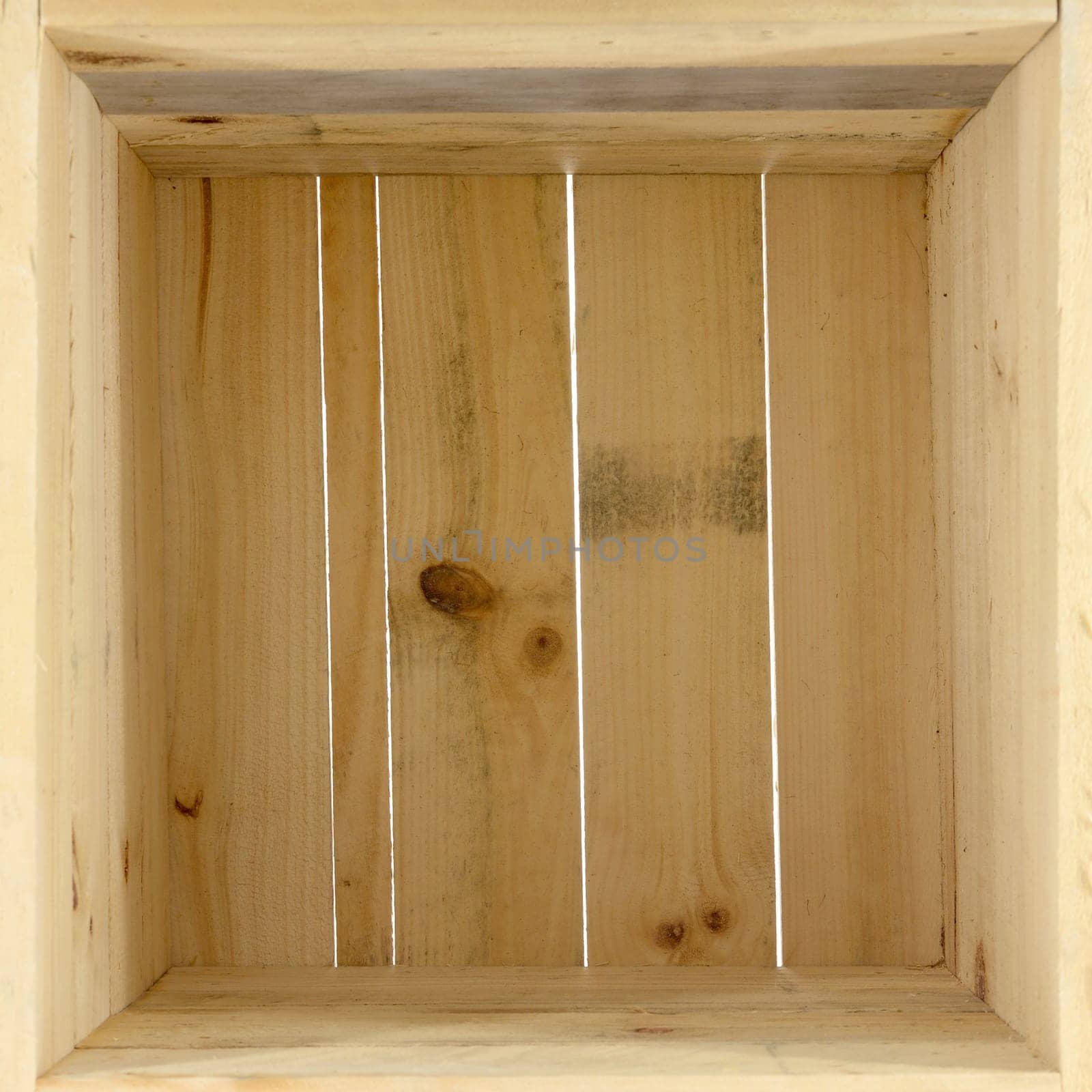 A close up shot of a wooden crate