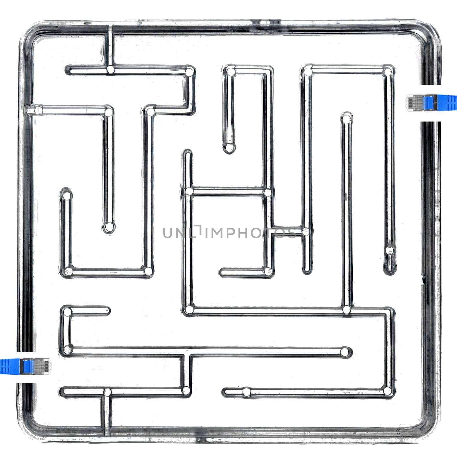 A close up abstract image of a maze