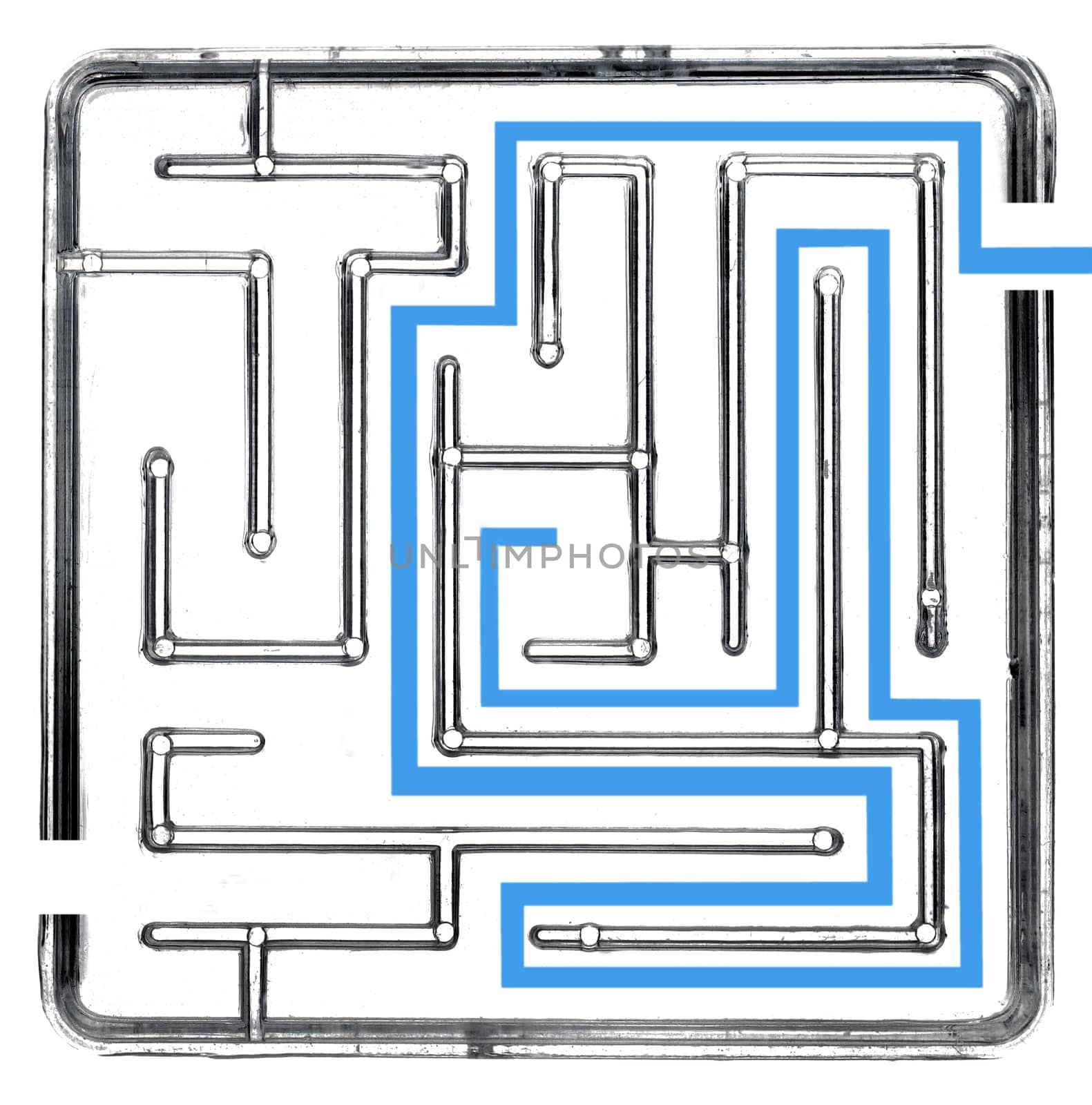 A close up abstract image of a maze