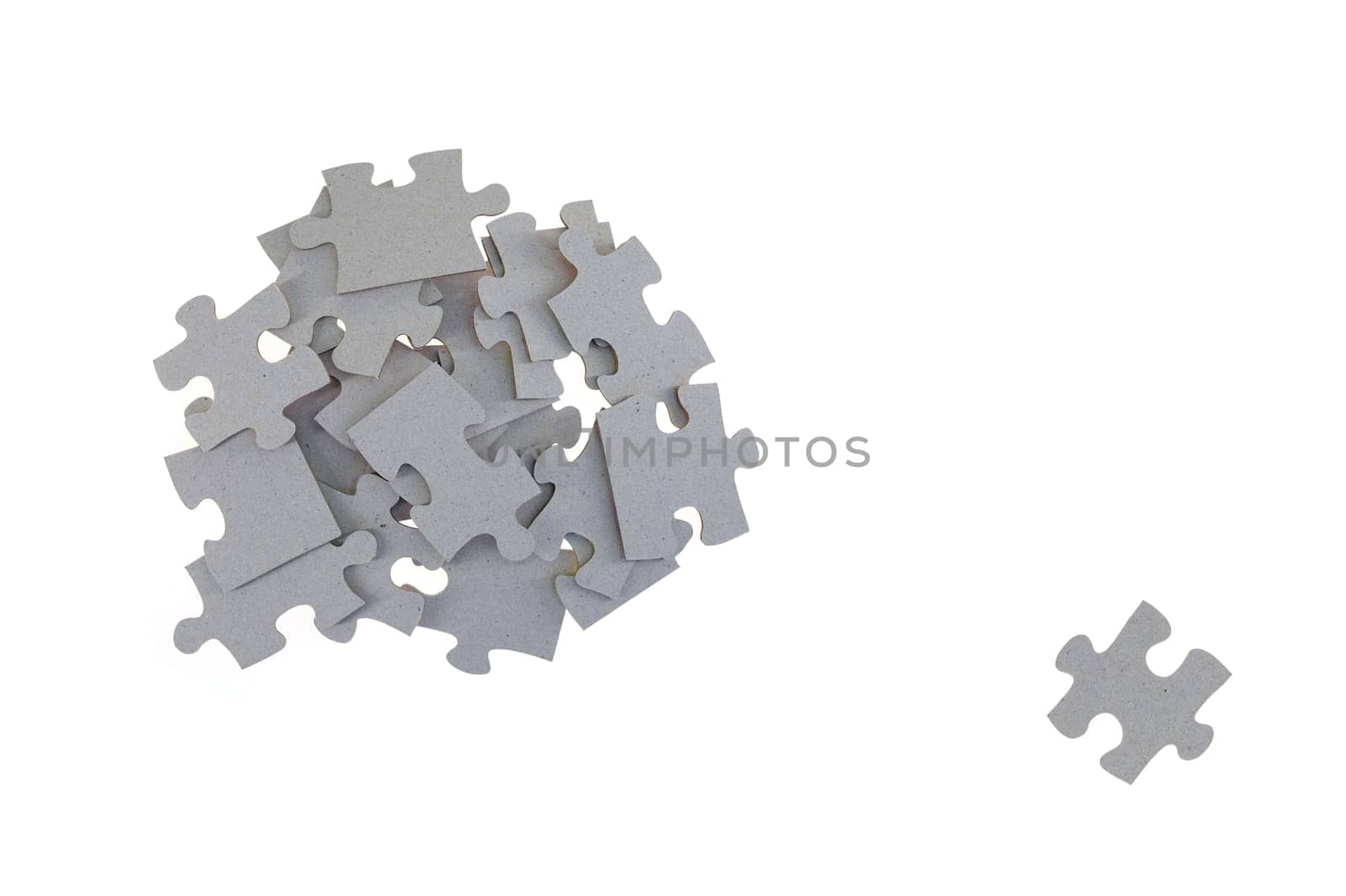 A close up shot of jigsaw pieces