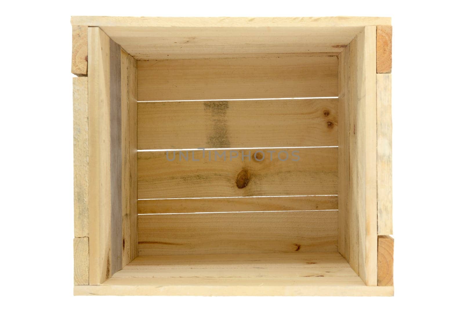 A close up shot of a wooden crate