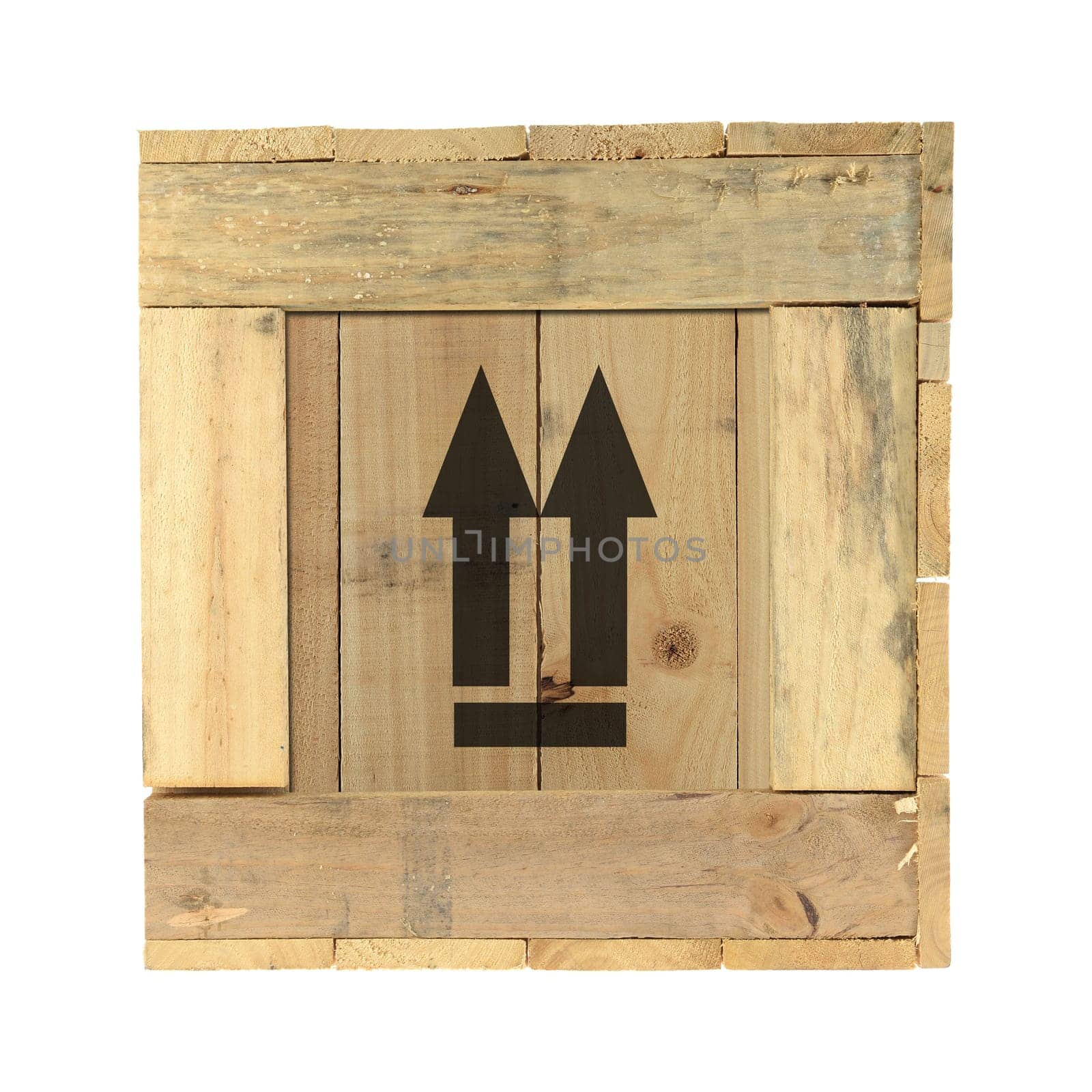 A close up shot of a wooden crate