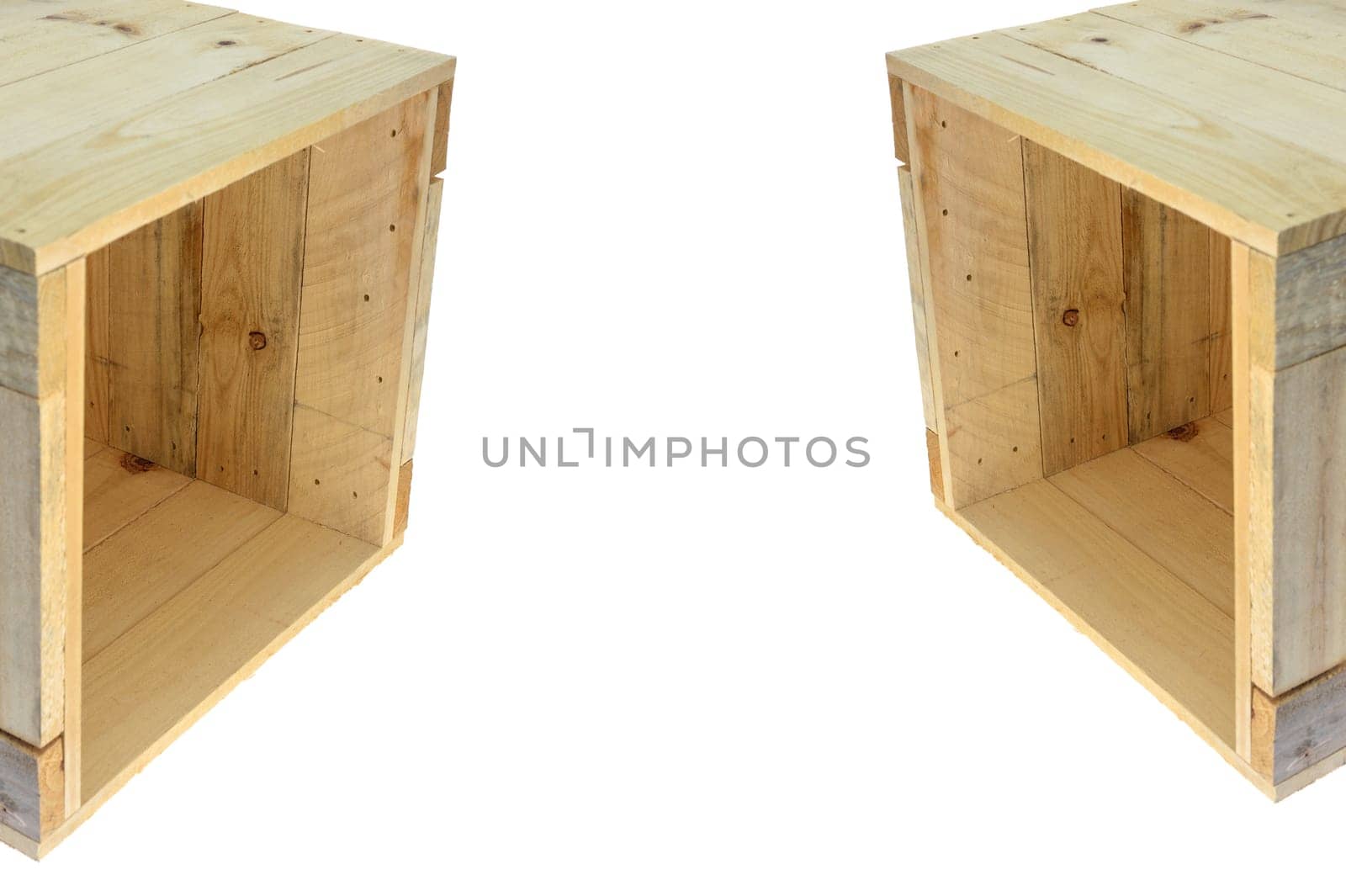 A close up shot of a wooden crate