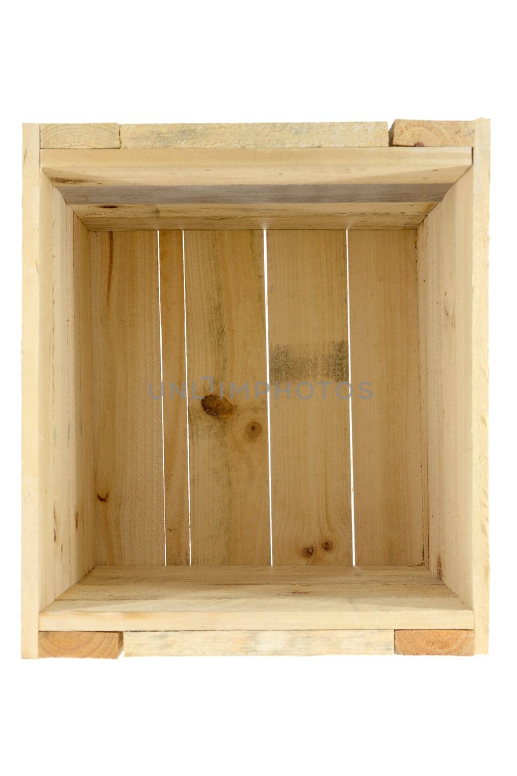 A close up shot of a wooden crate
