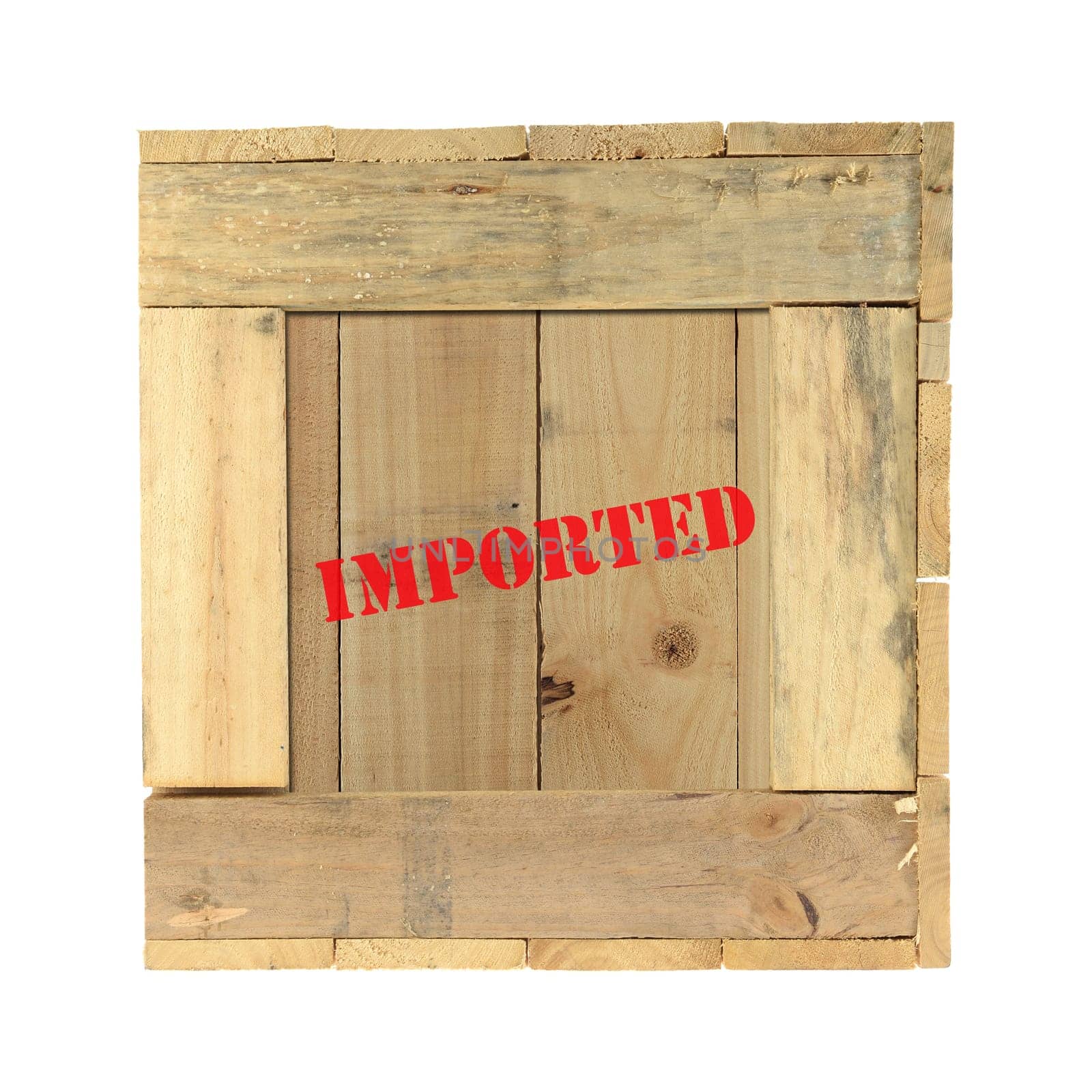 A close up shot of a wooden crate