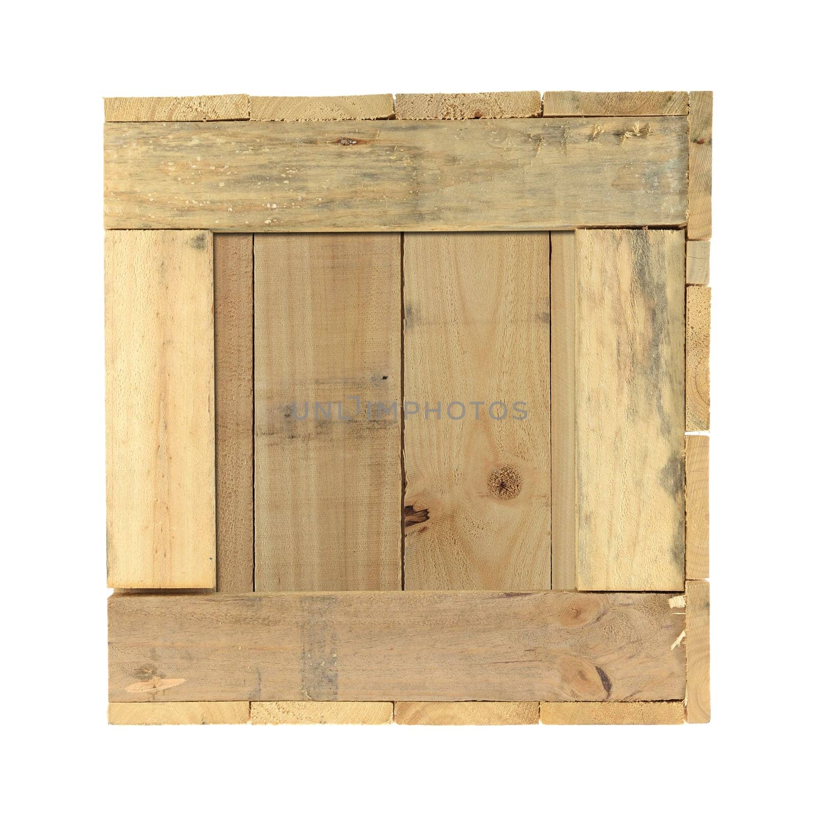 A close up shot of a wooden crate