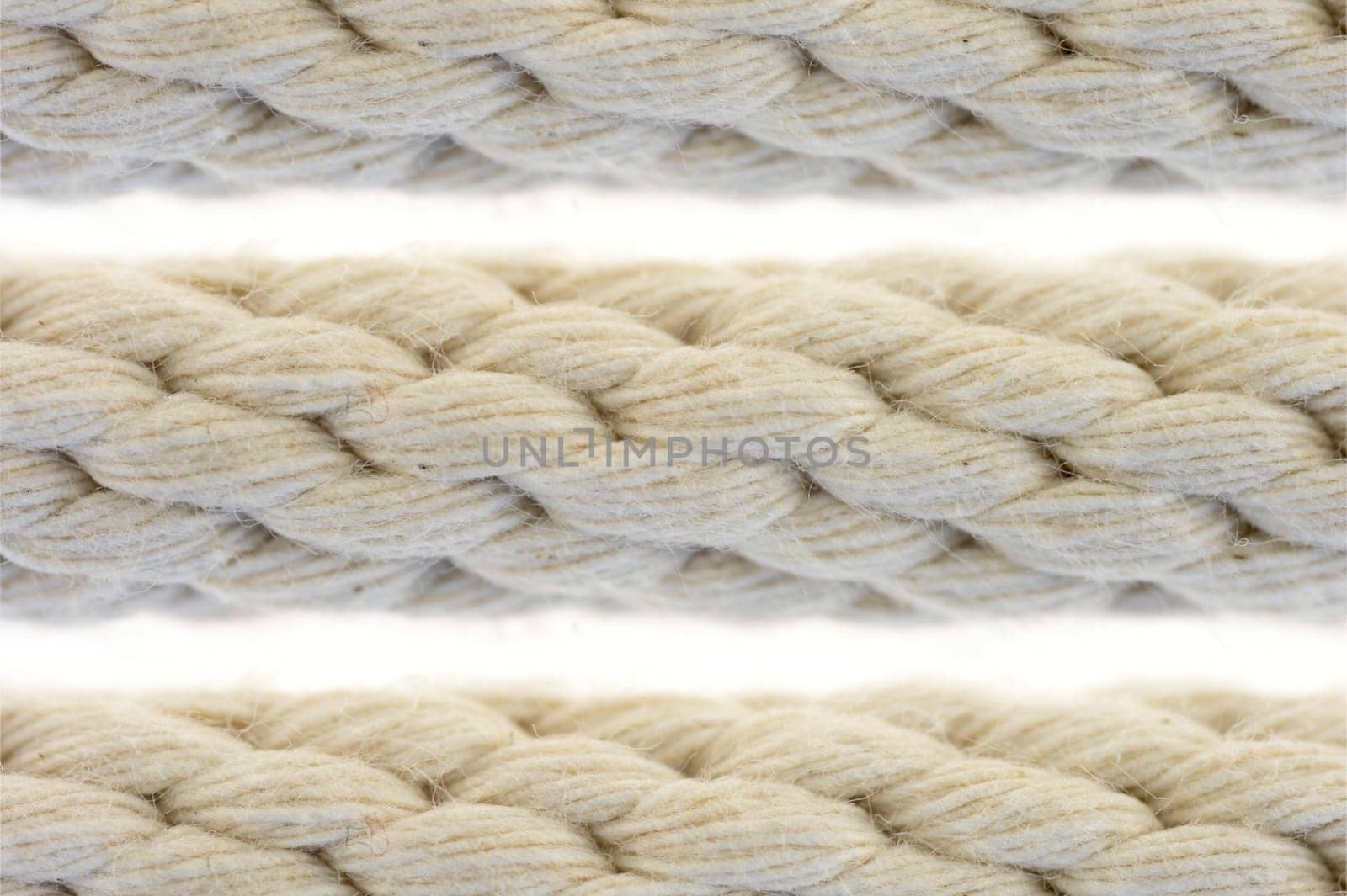 A close up shot of a white rope