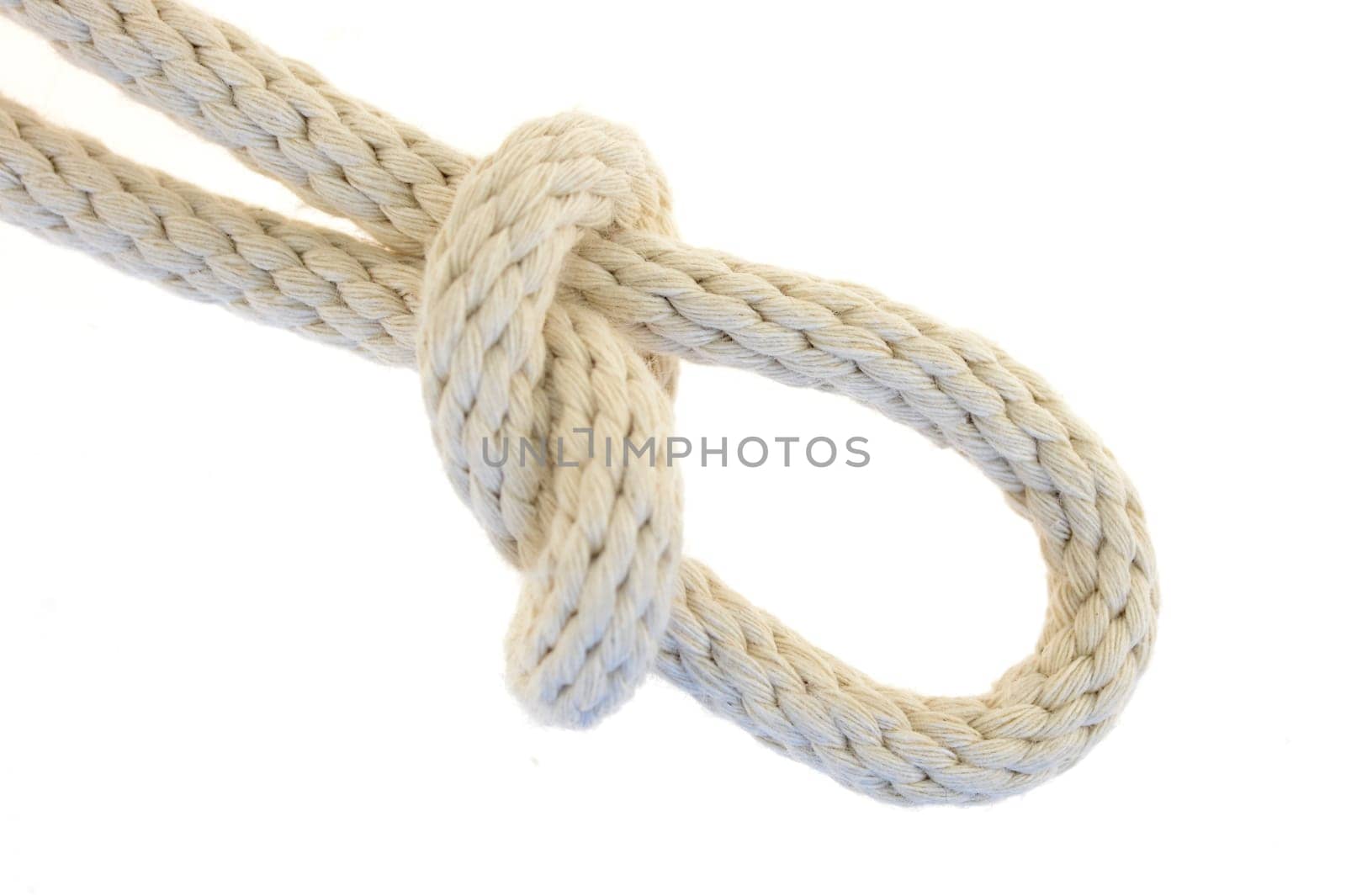 A close up shot of a white rope