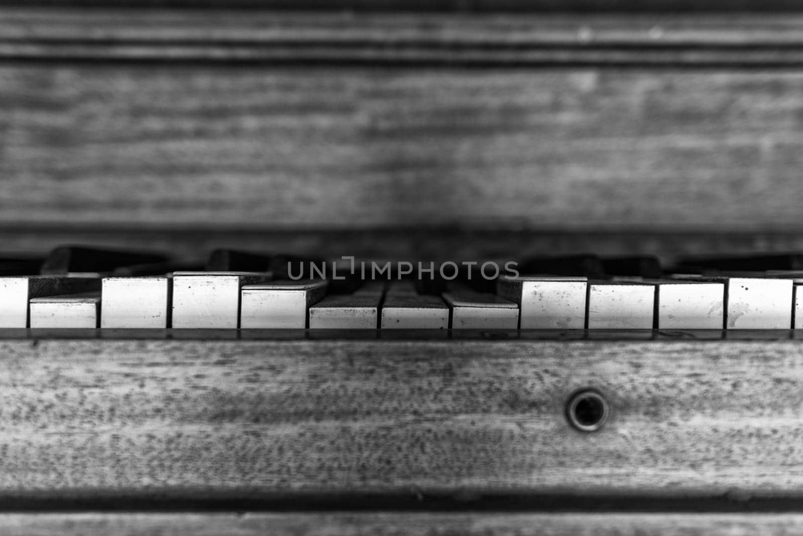 Keys of an Old ruined piano