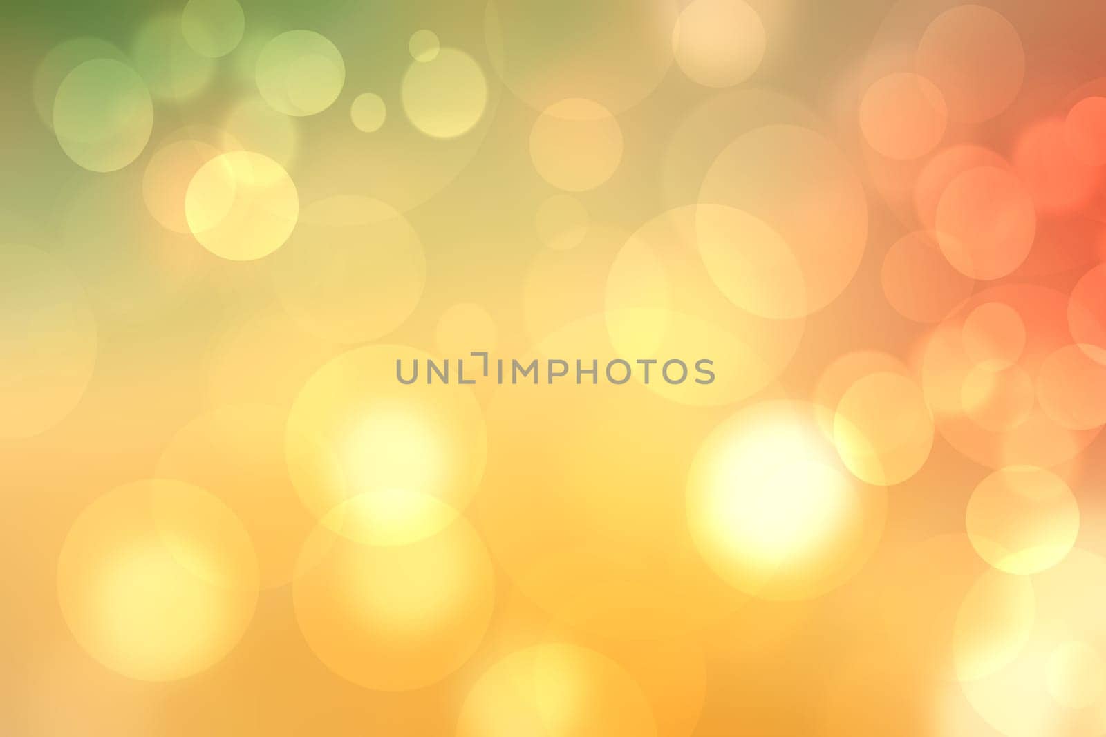 Abstract golden texture. Blurred golden orange gradient colored background texture with colorful bokeh circles. Beautiful template with space for your design.