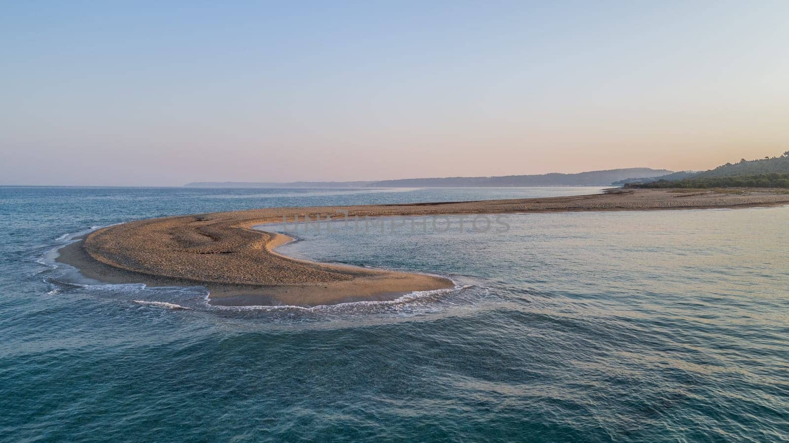 beach at Possidi Cape on the Kasandra Peninsula. Greece. Aerial view