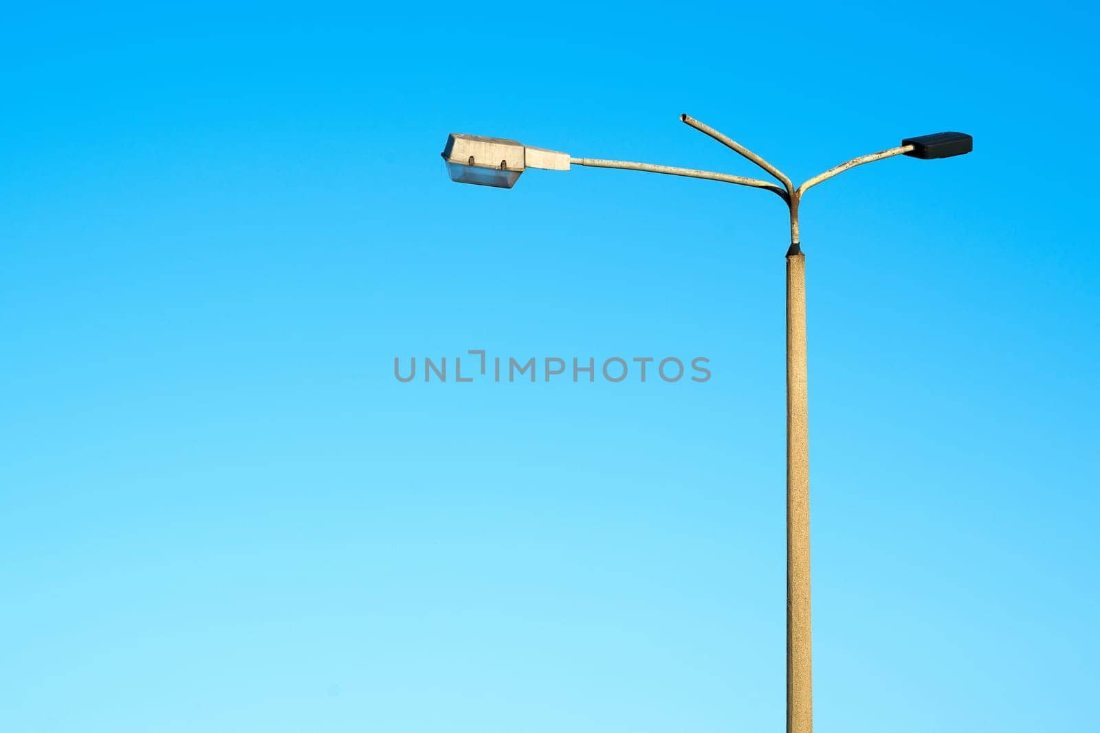 old ailing GDR streetlight in the port of Magdeburg in Germany
