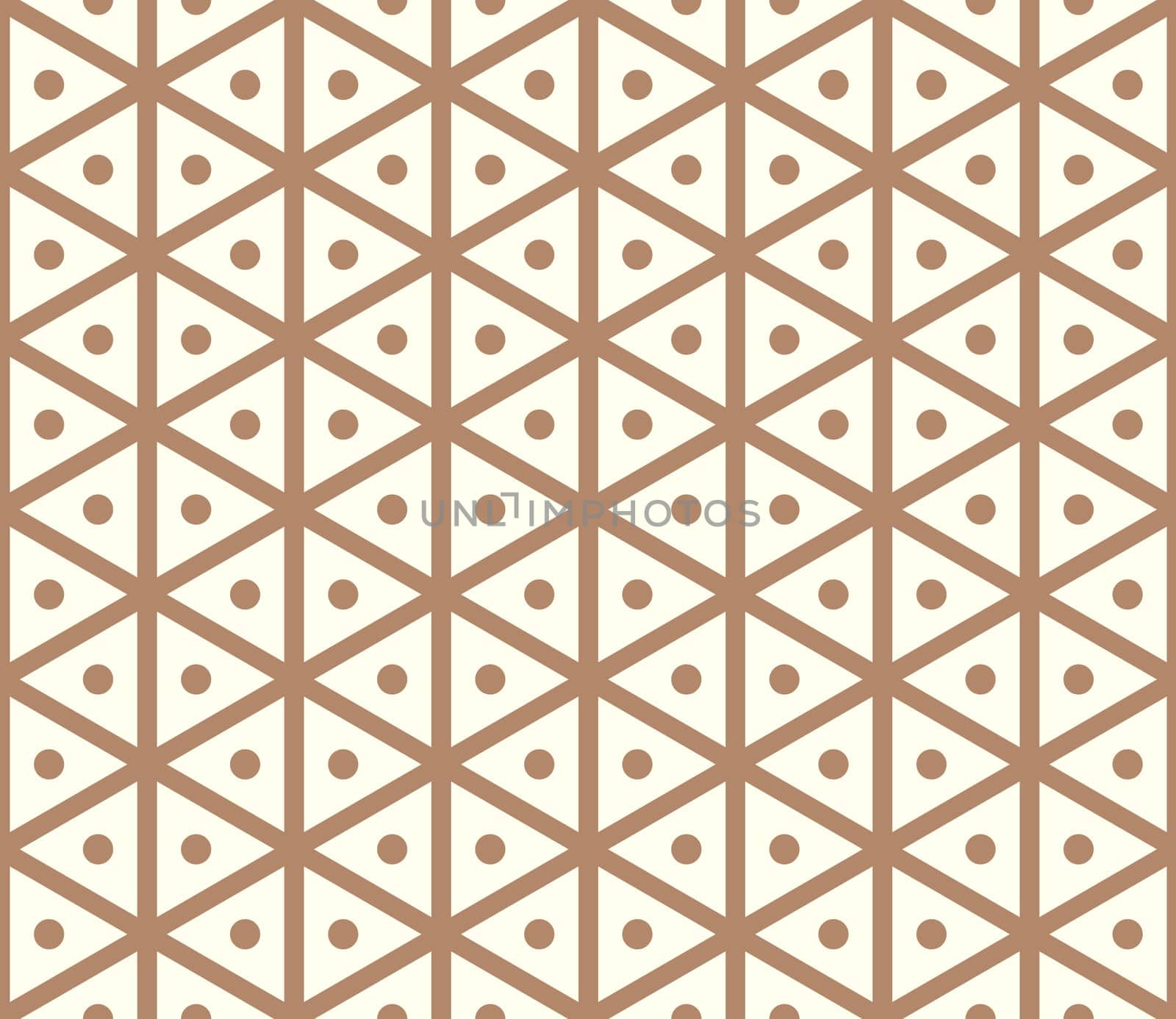 Brown sweet and vintage hexagon and circle seamless pattern on pastel background. Sweet hexagon pattern style of symmetry for modern or graphic design