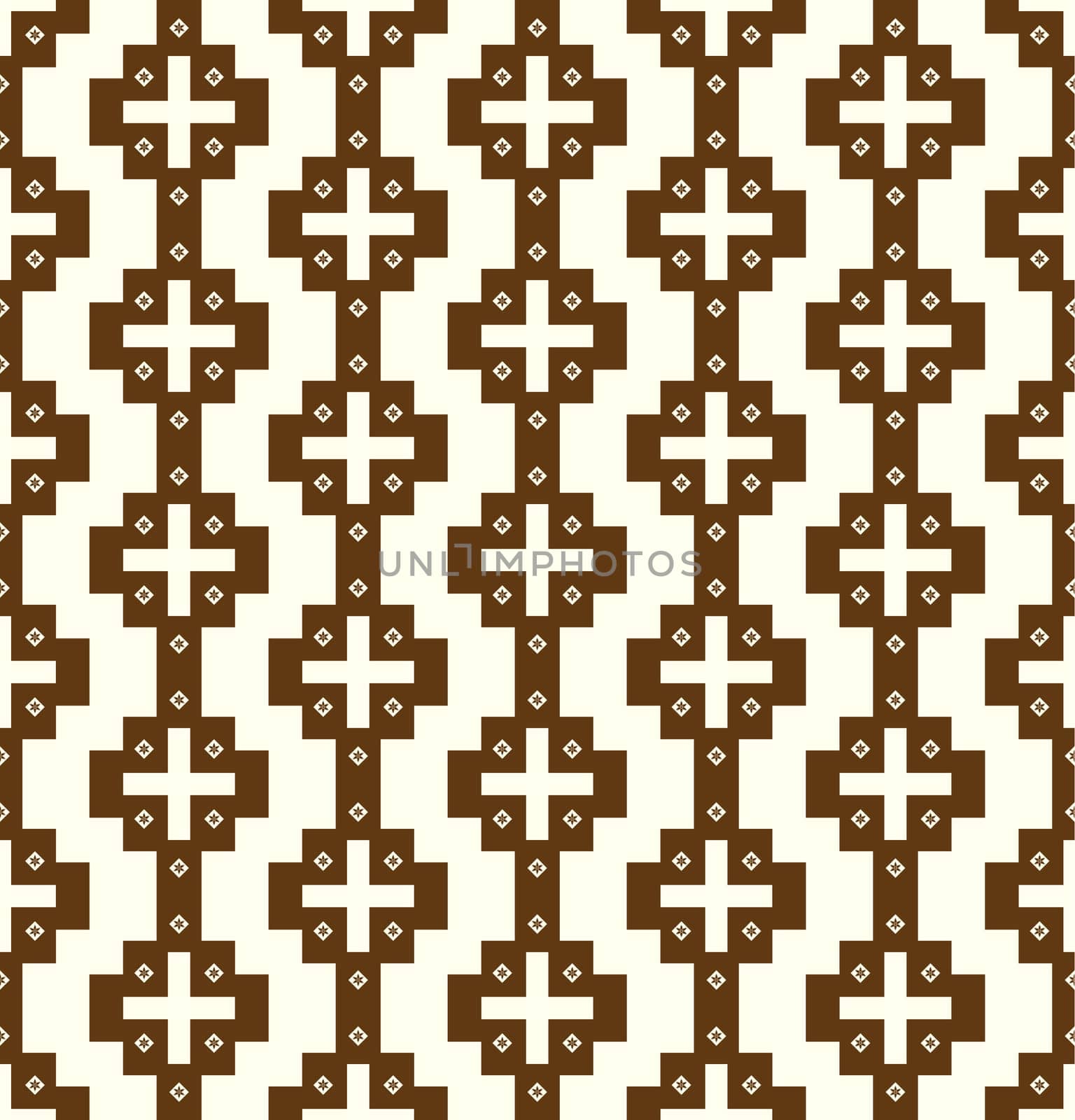 Brown plus sign and blossom pattern on pastel color. Sweet and vintage seamless pattern style for modern or graphic design